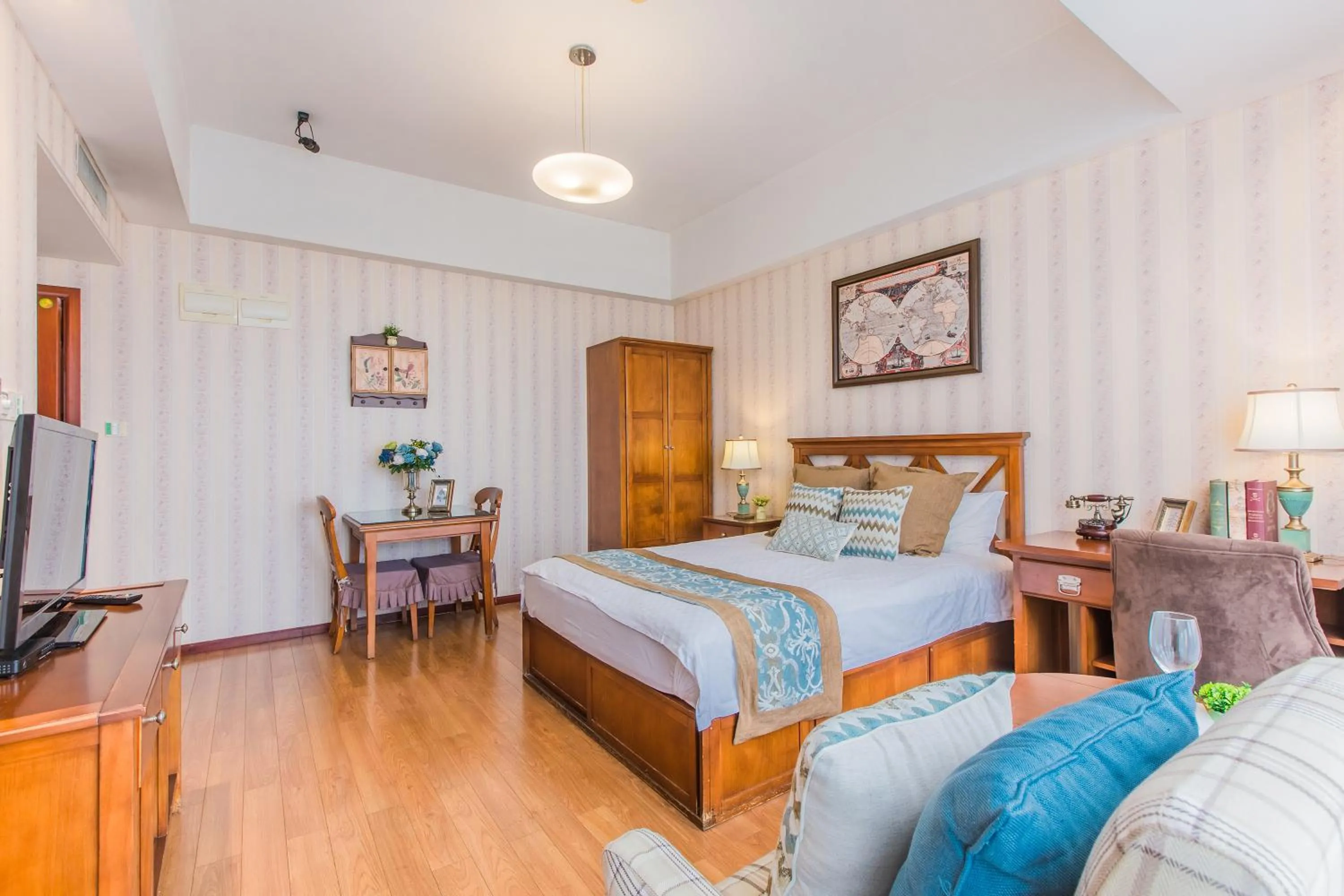 Decorative detail, Bed in Westlake Service Apartment