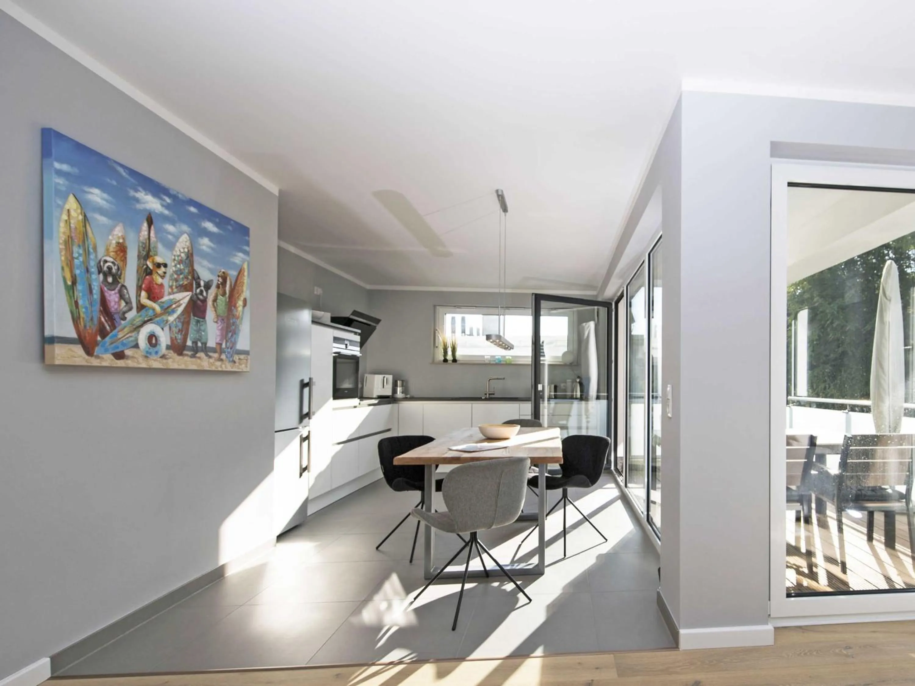 Kitchen or kitchenette in Haus Königsstuhl in Sellin - Penthouse mit Kamin und Balkon