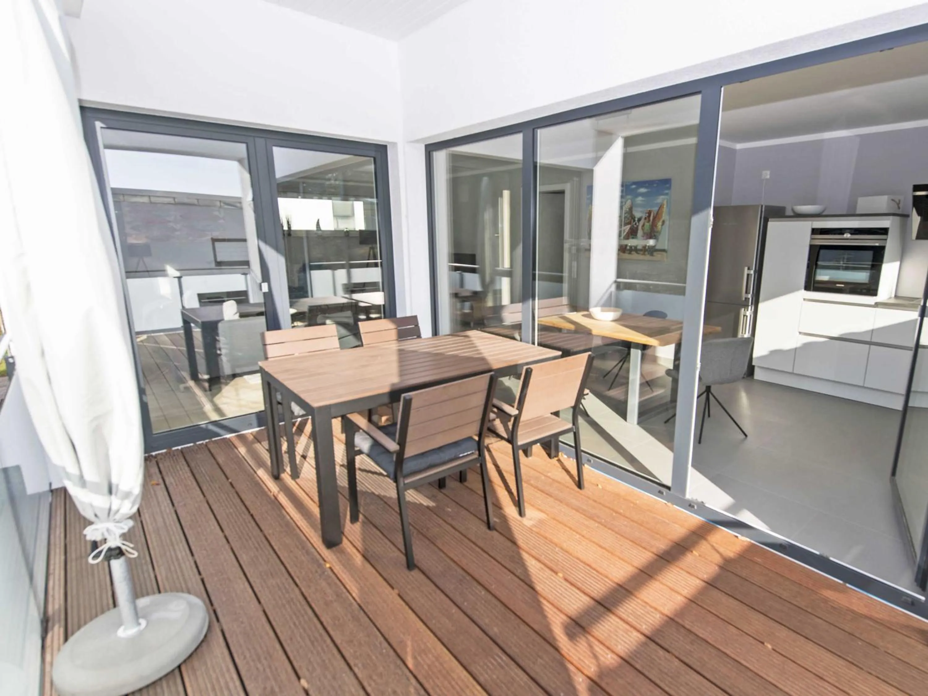 Balcony/Terrace in Haus Königsstuhl in Sellin - Penthouse mit Kamin und Balkon