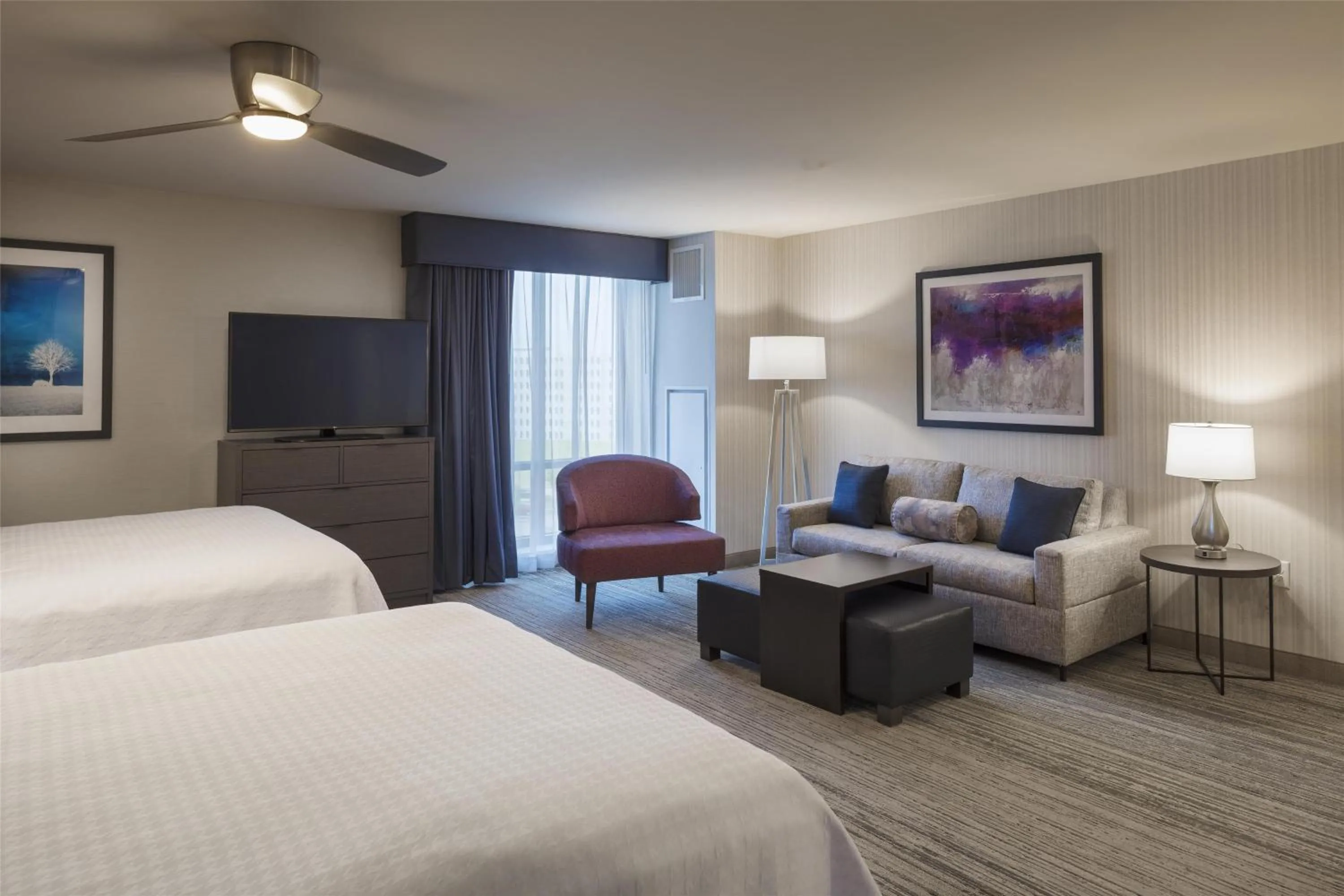 Living room, Bed in Homewood Suites by Hilton Needham Boston
