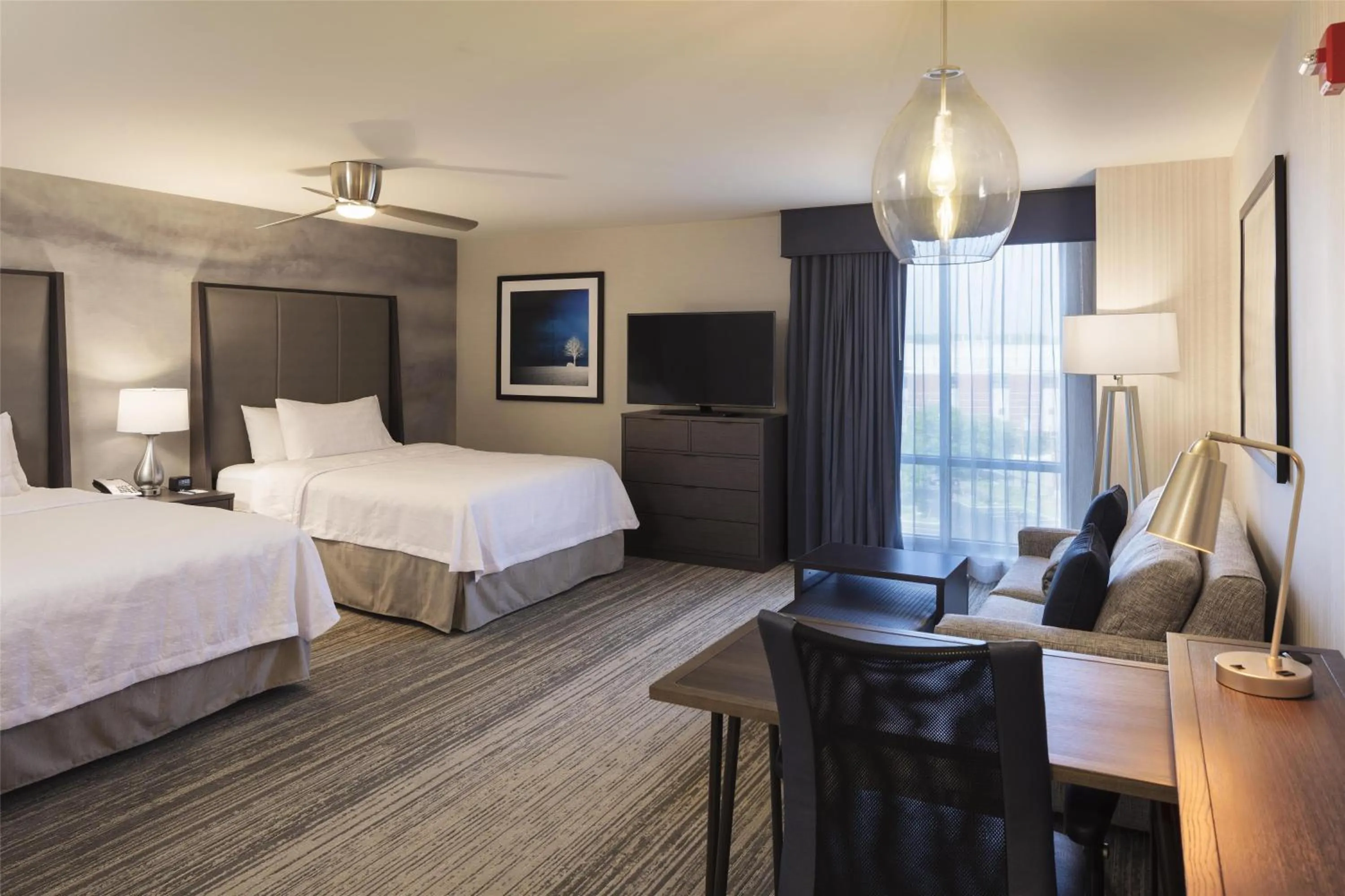 Living room, Bed in Homewood Suites by Hilton Needham Boston