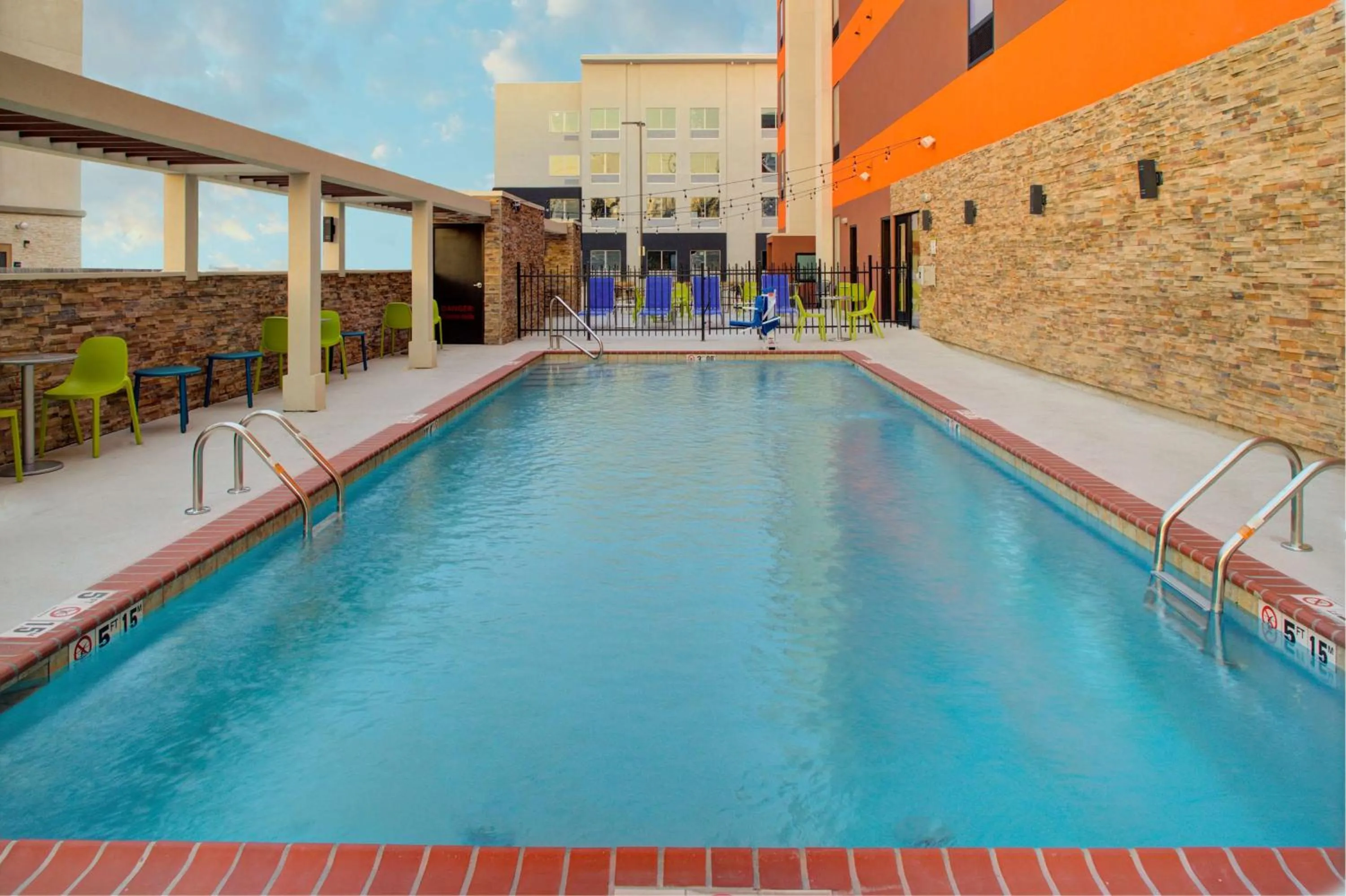Pool view in Home2 Suites By Hilton Lake Charles
