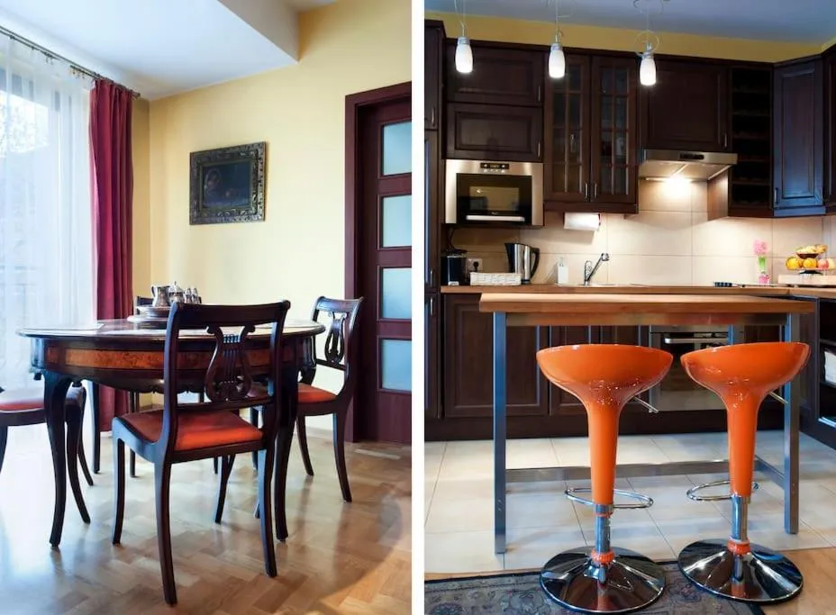 Kitchen or kitchenette in Trinity Apartment