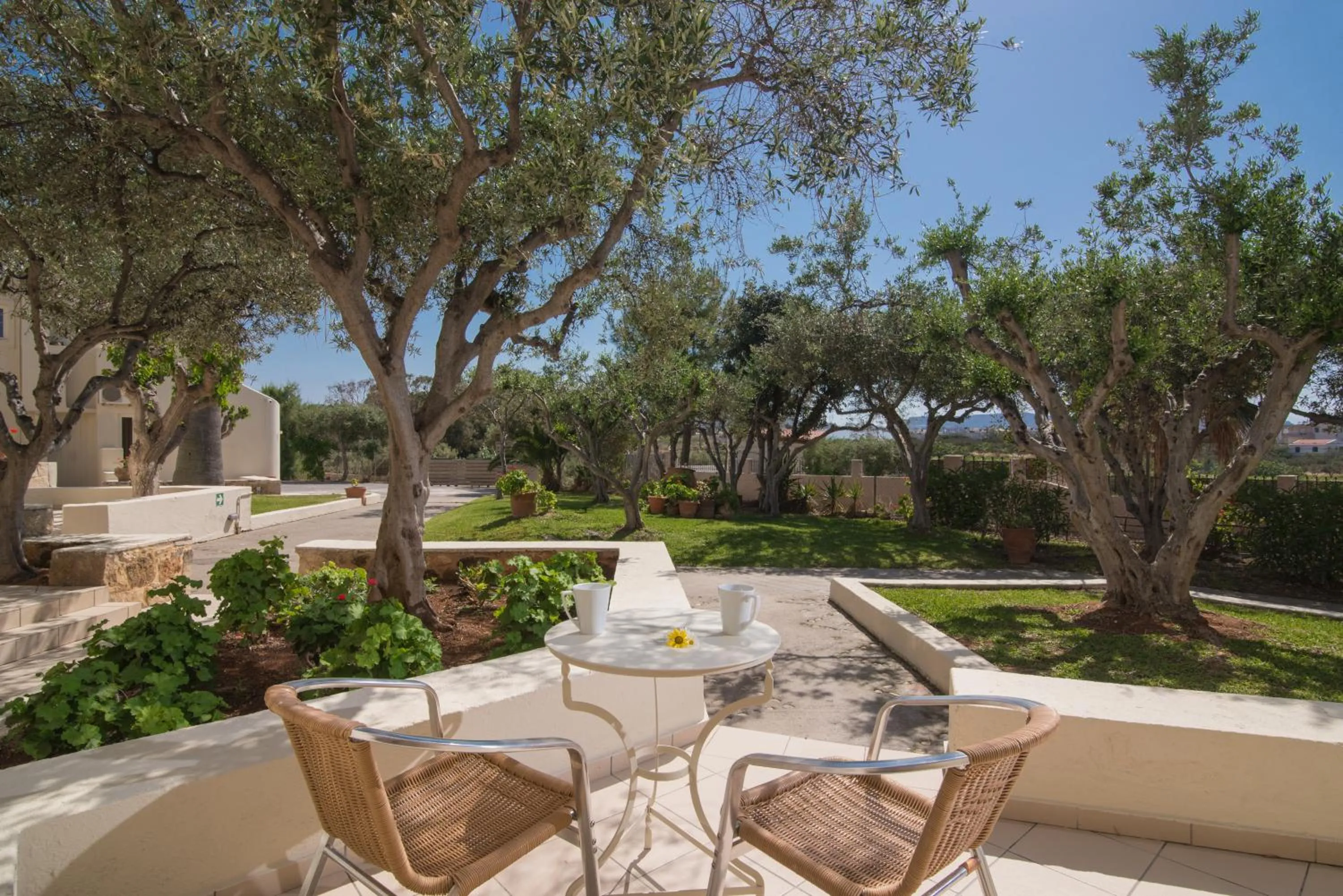 Patio in Ourania Apartments Hotel