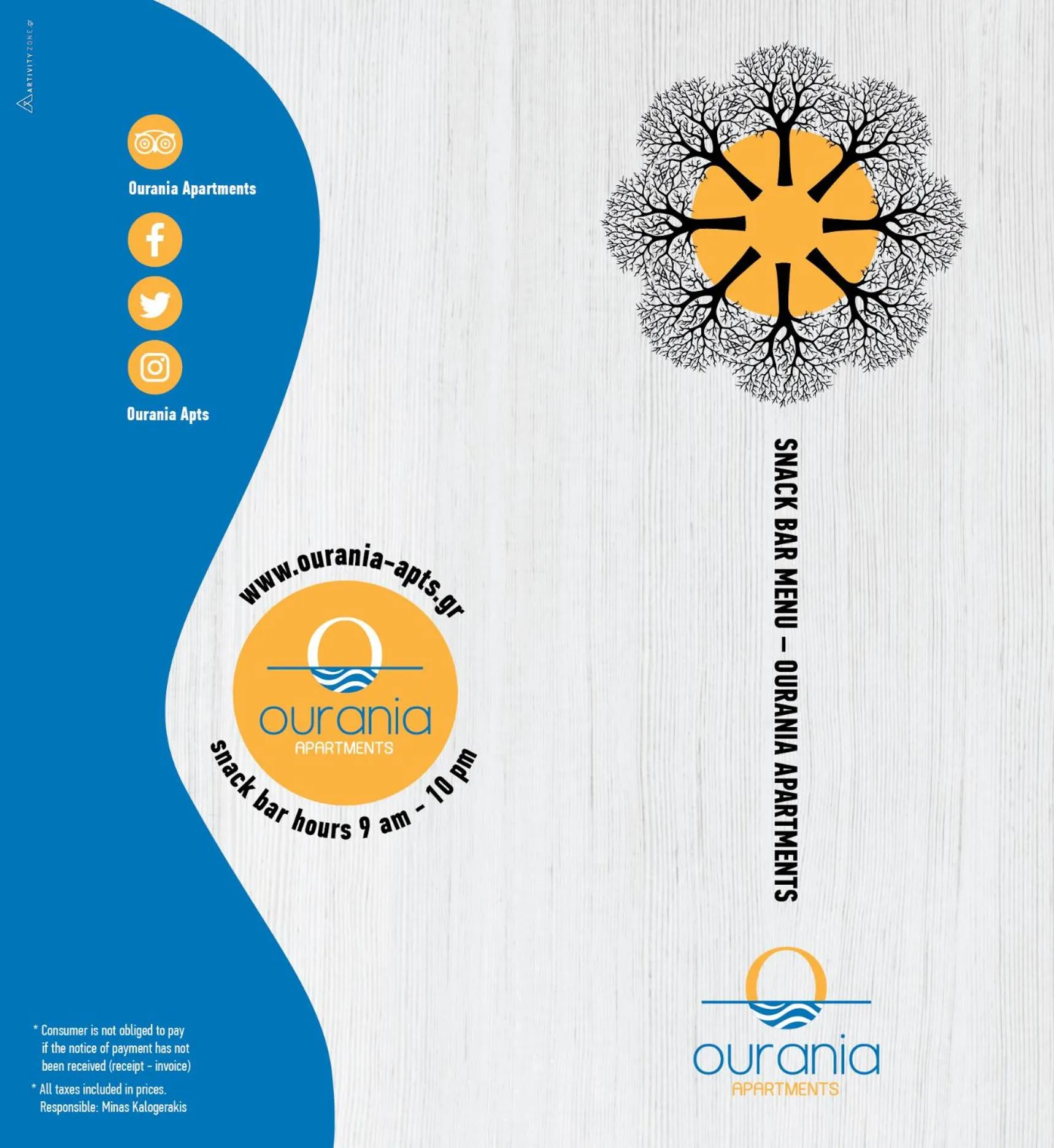 Restaurant/places to eat in Ourania Apartments Hotel