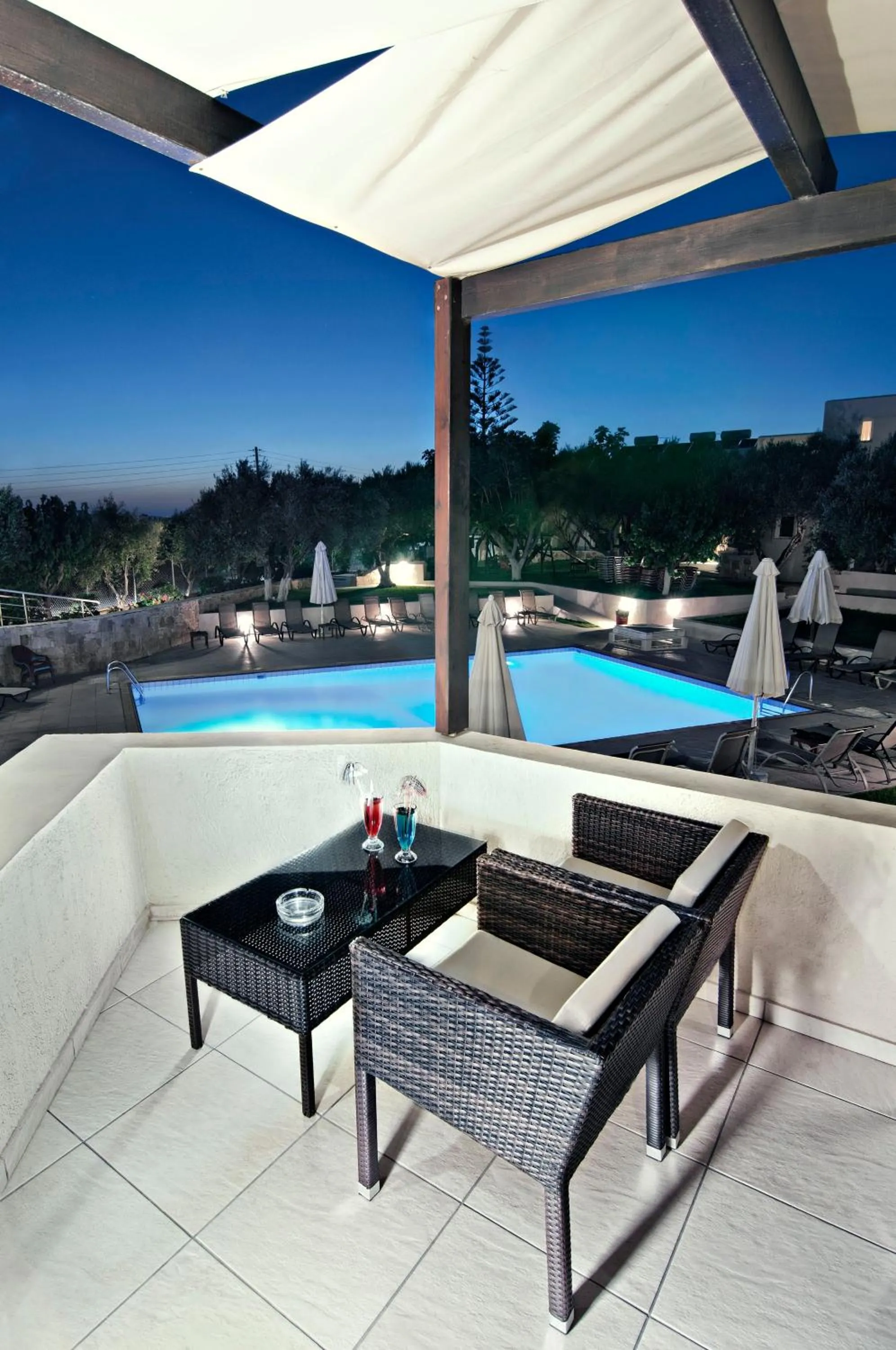 Patio in Ourania Apartments Hotel