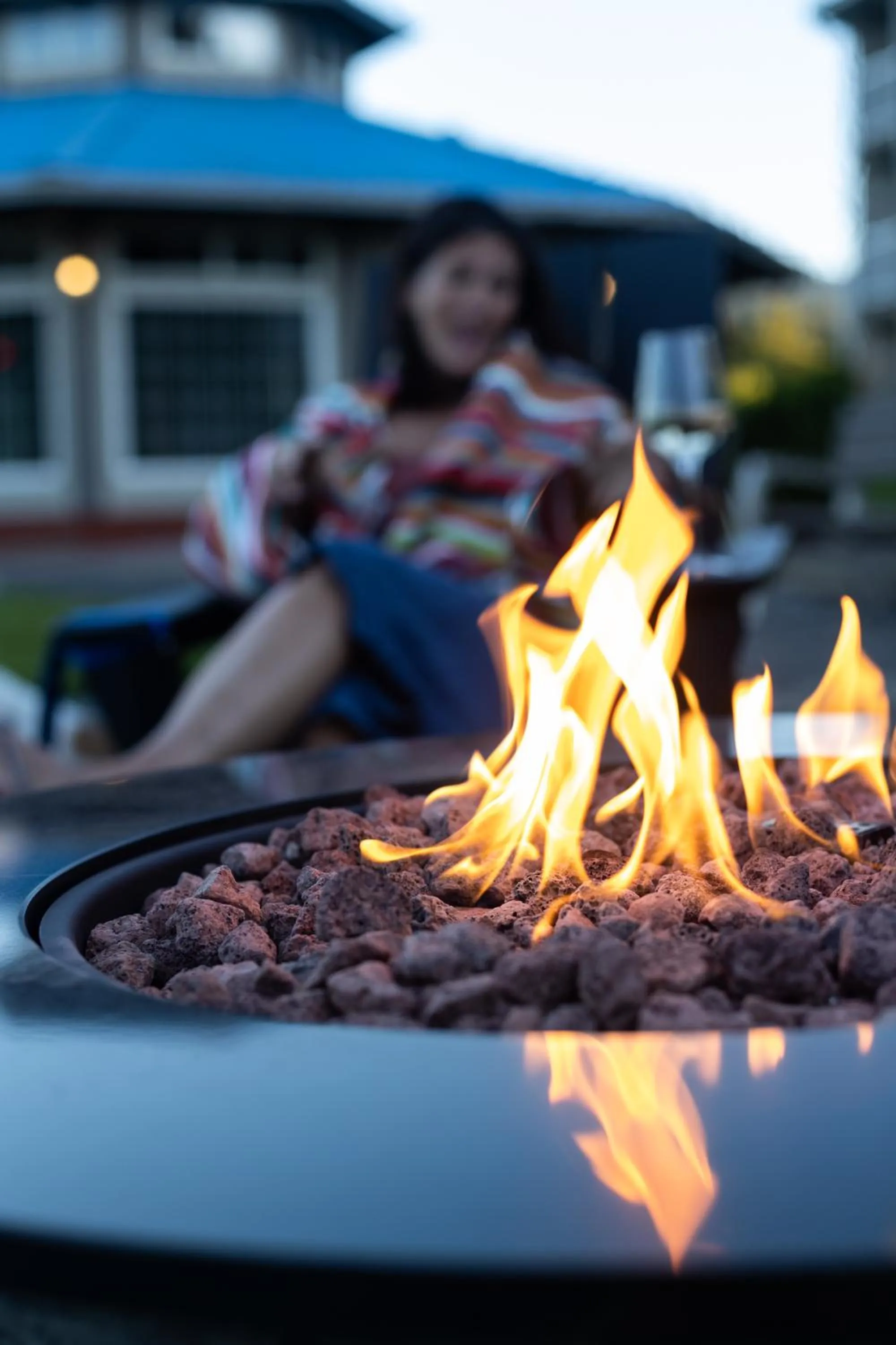 fireplace in Inn on Long Lake