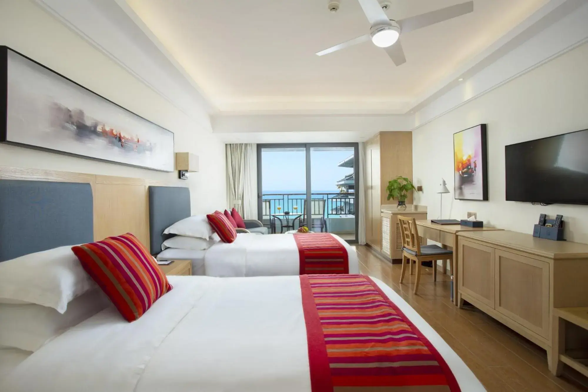 Deluxe Twin Room with Sea View in Tianze Beach Resort Deluxe Twin Room with Sea View in Tianze Beach Resort