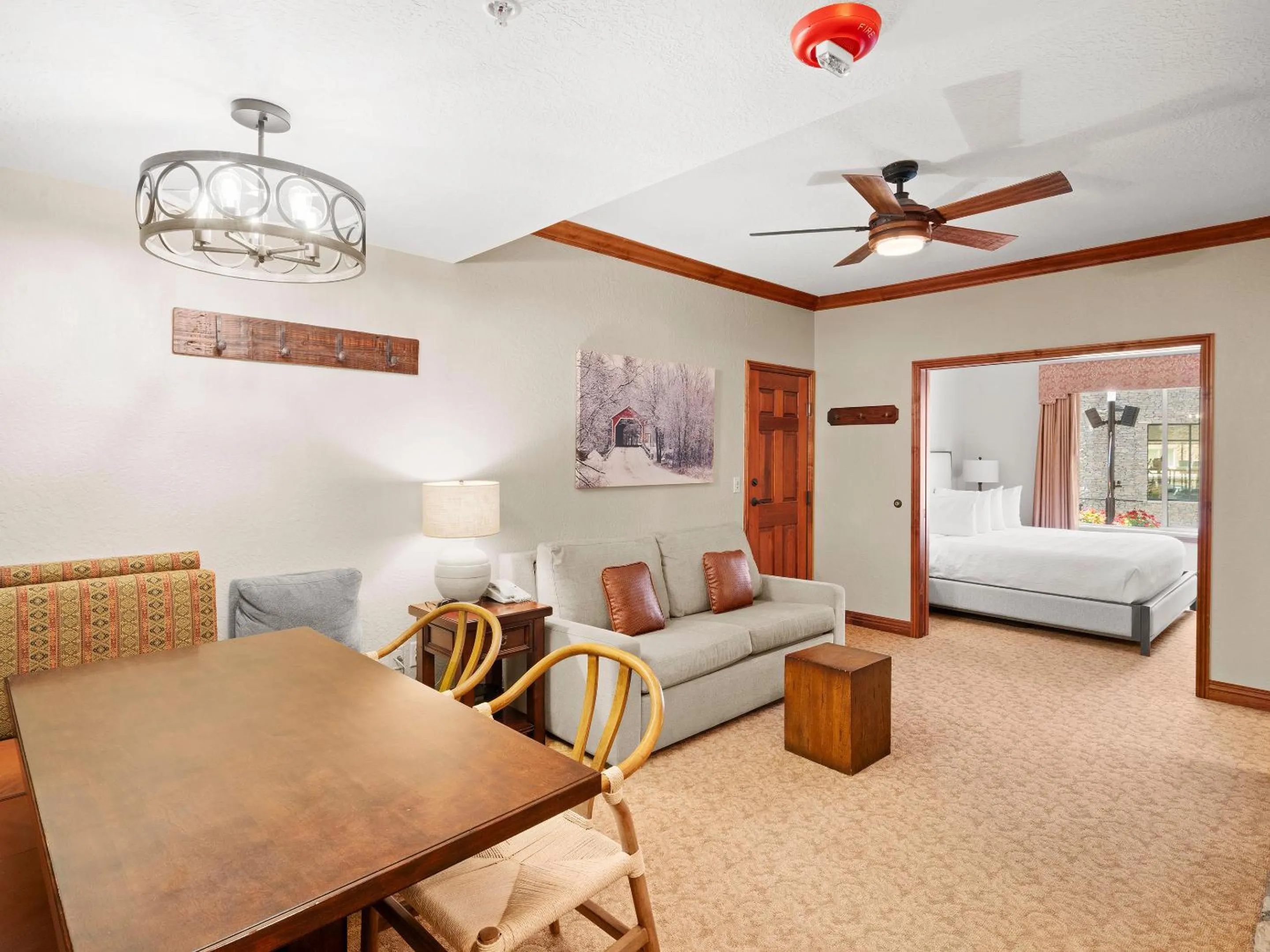 Living room, Bed in Canyons Village Condos by All Seasons Resort Lodging