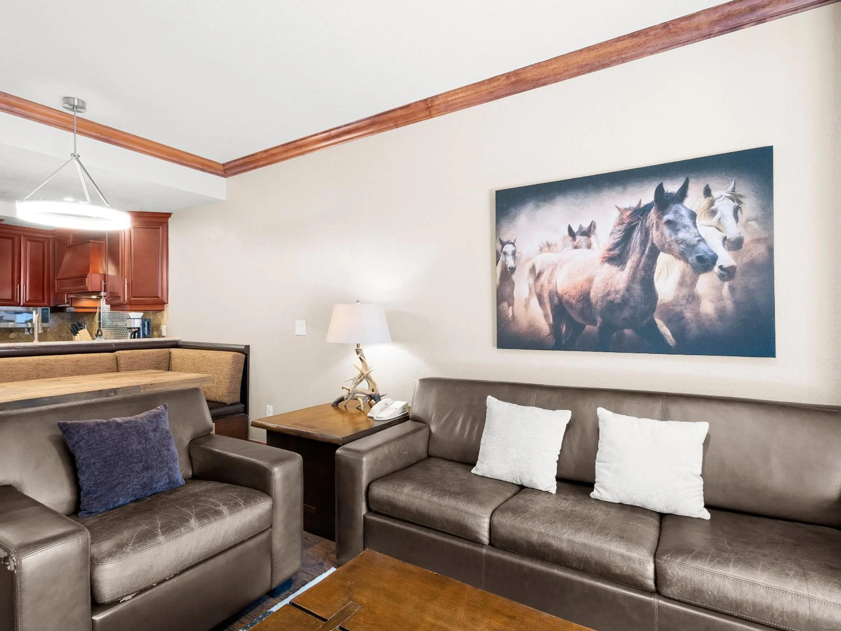 Living room in Canyons Village Condos by All Seasons Resort Lodging