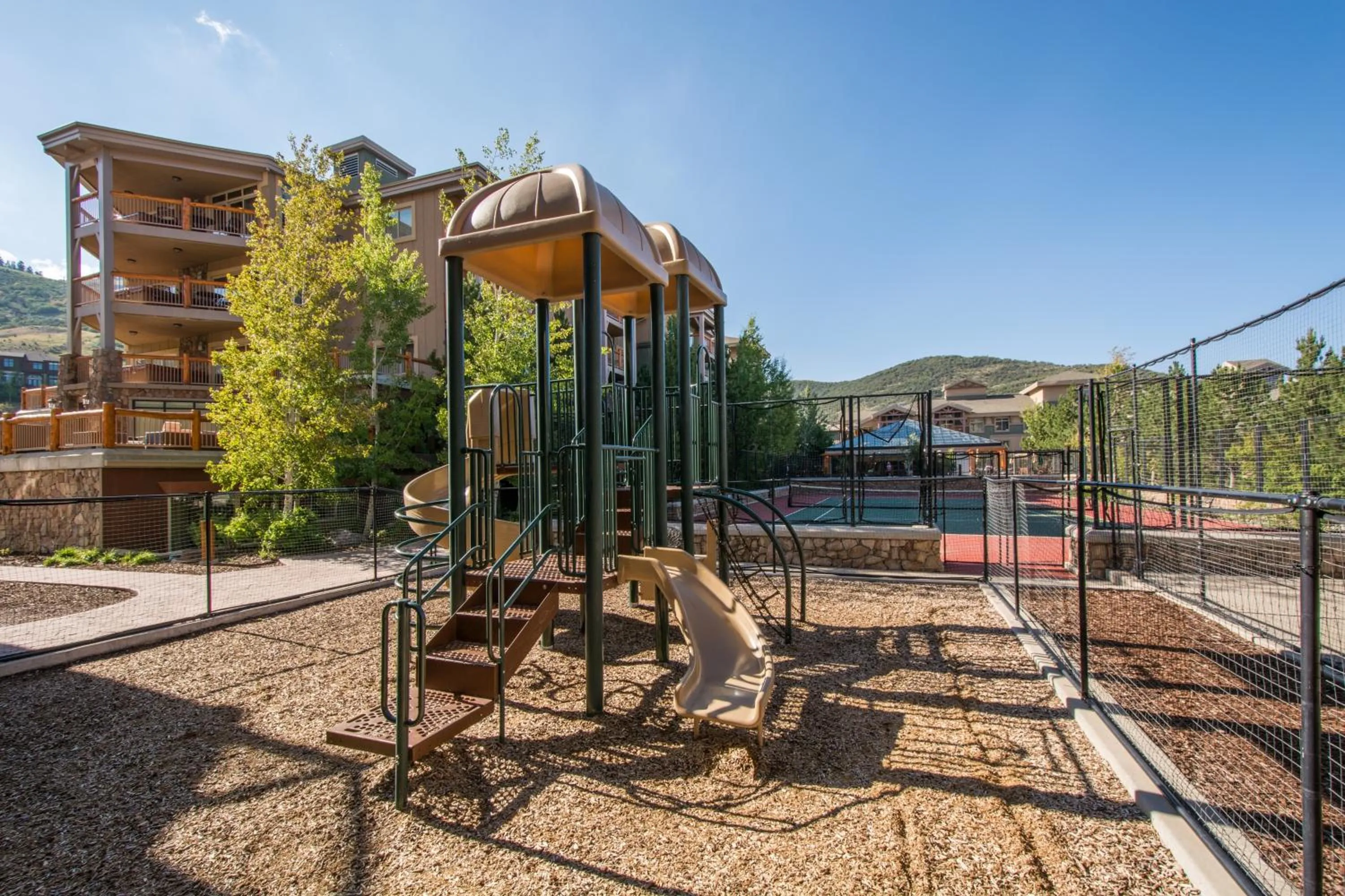 Children play ground in Canyons Village Condos by All Seasons Resort Lodging