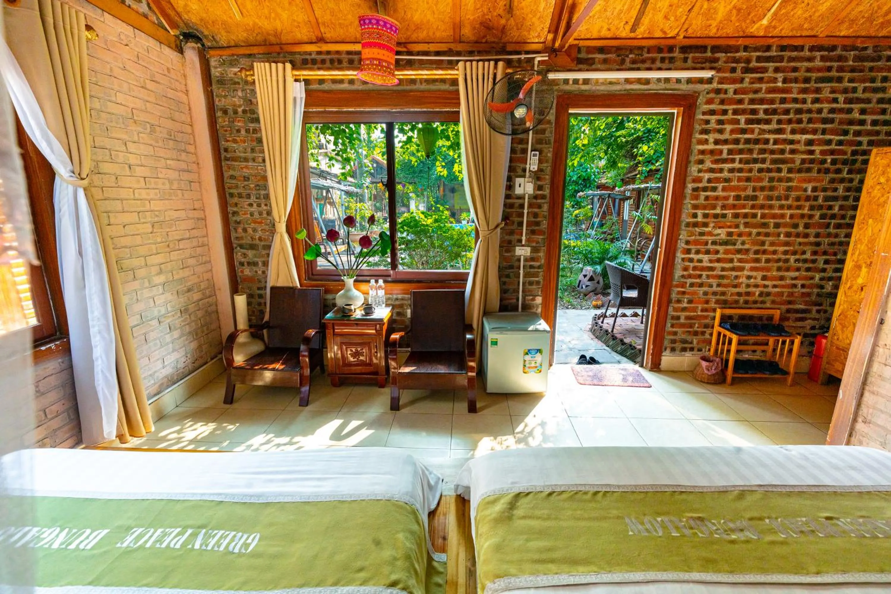 View (from property/room), Bed in Green Peace Bungalow