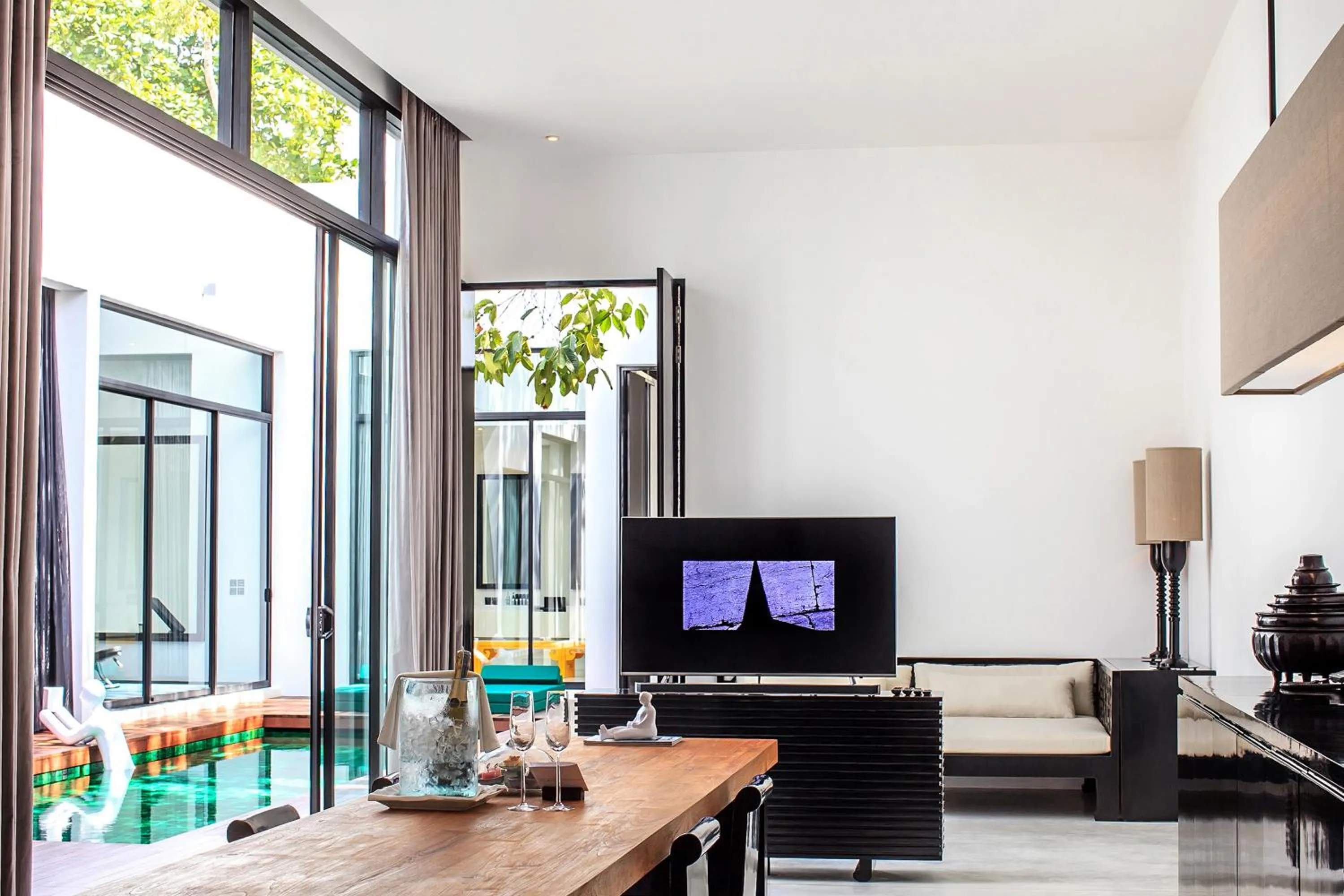 Living room in The Secret Pool Villas By The Library Koh Samui