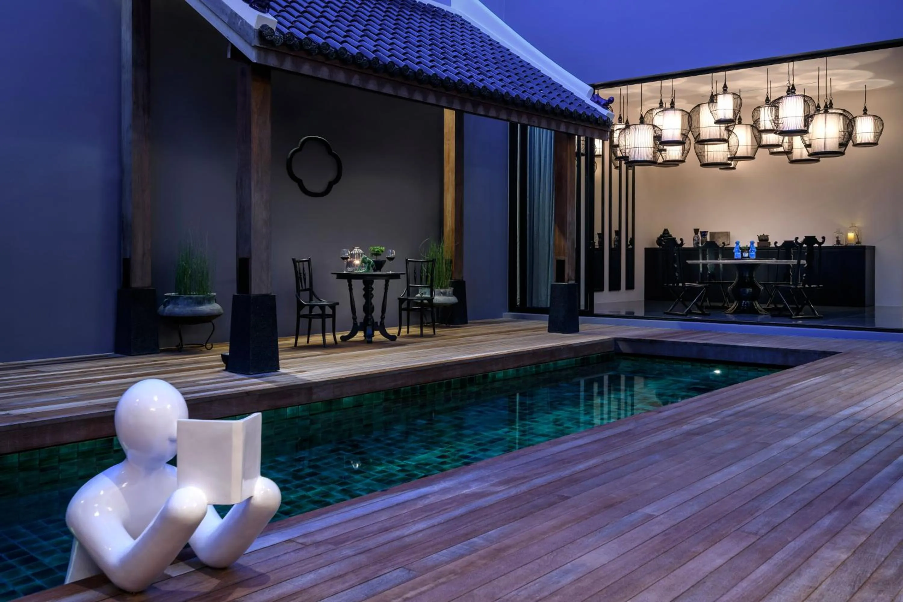 Patio in The Secret Pool Villas By The Library Koh Samui