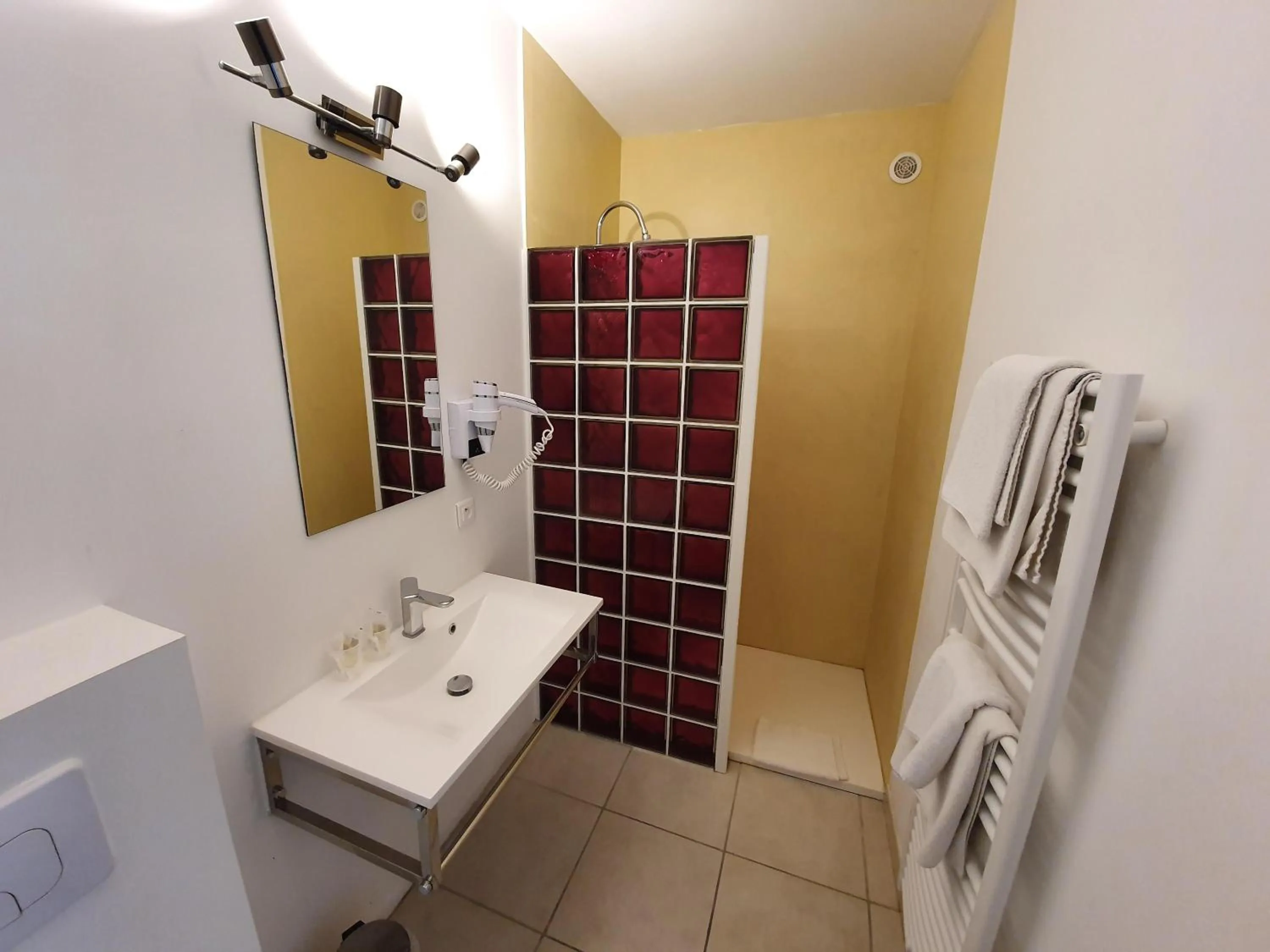 Shower in Hôtel Les 3 Terrasses