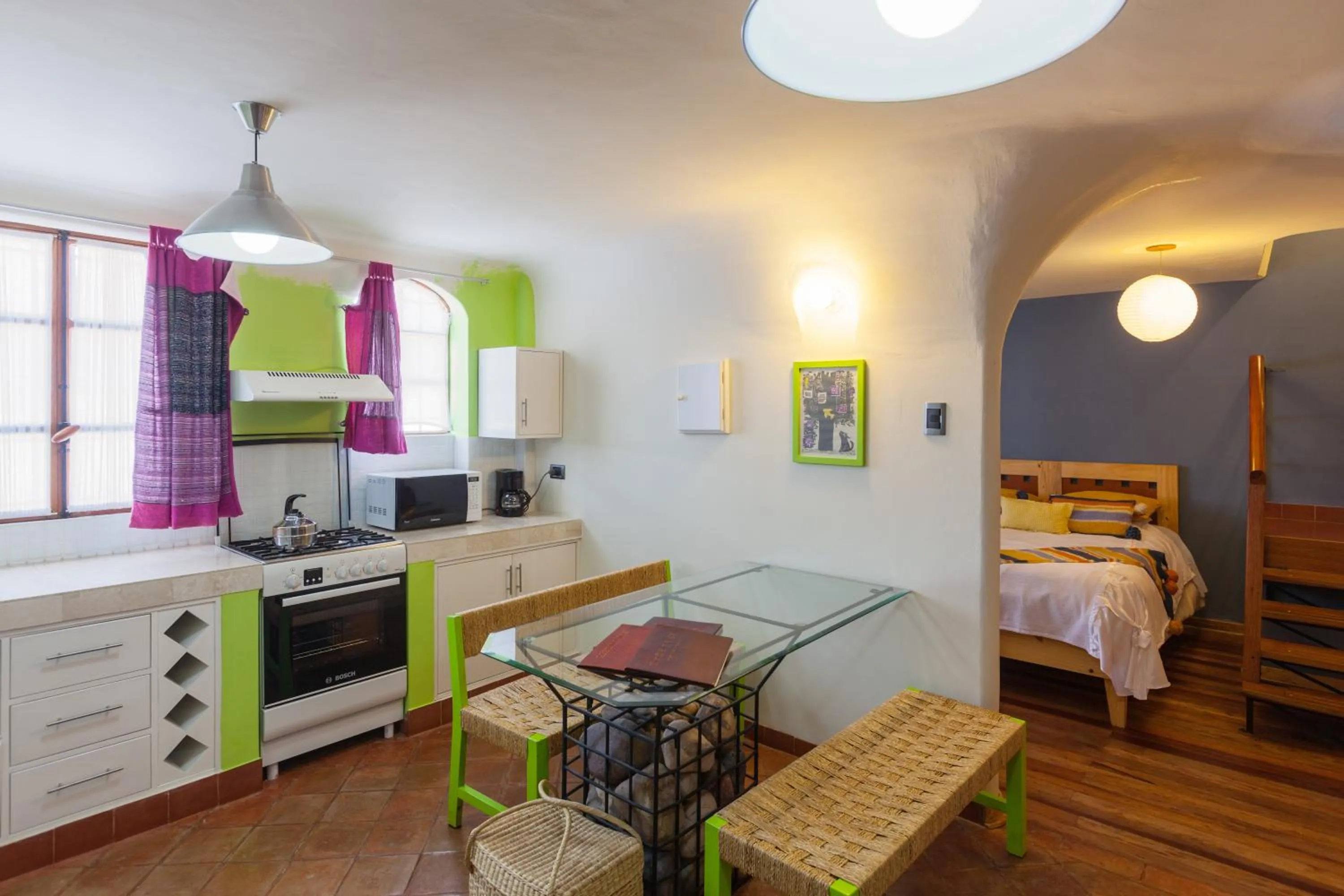Kitchen or kitchenette, Bed in Quinua Boutique Apartments