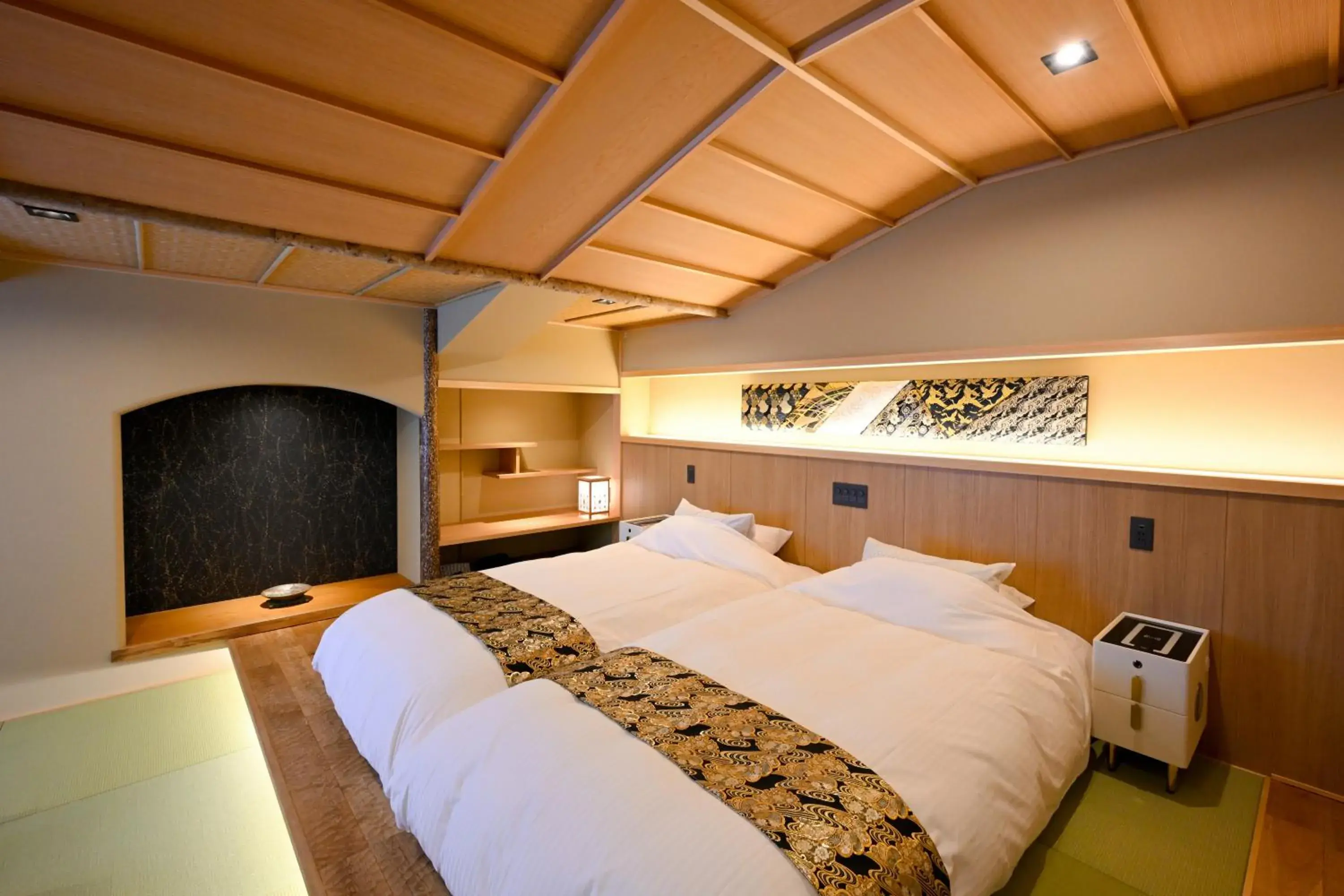 Bed in Matsubaya Ryokan Bed in Matsubaya Ryokan