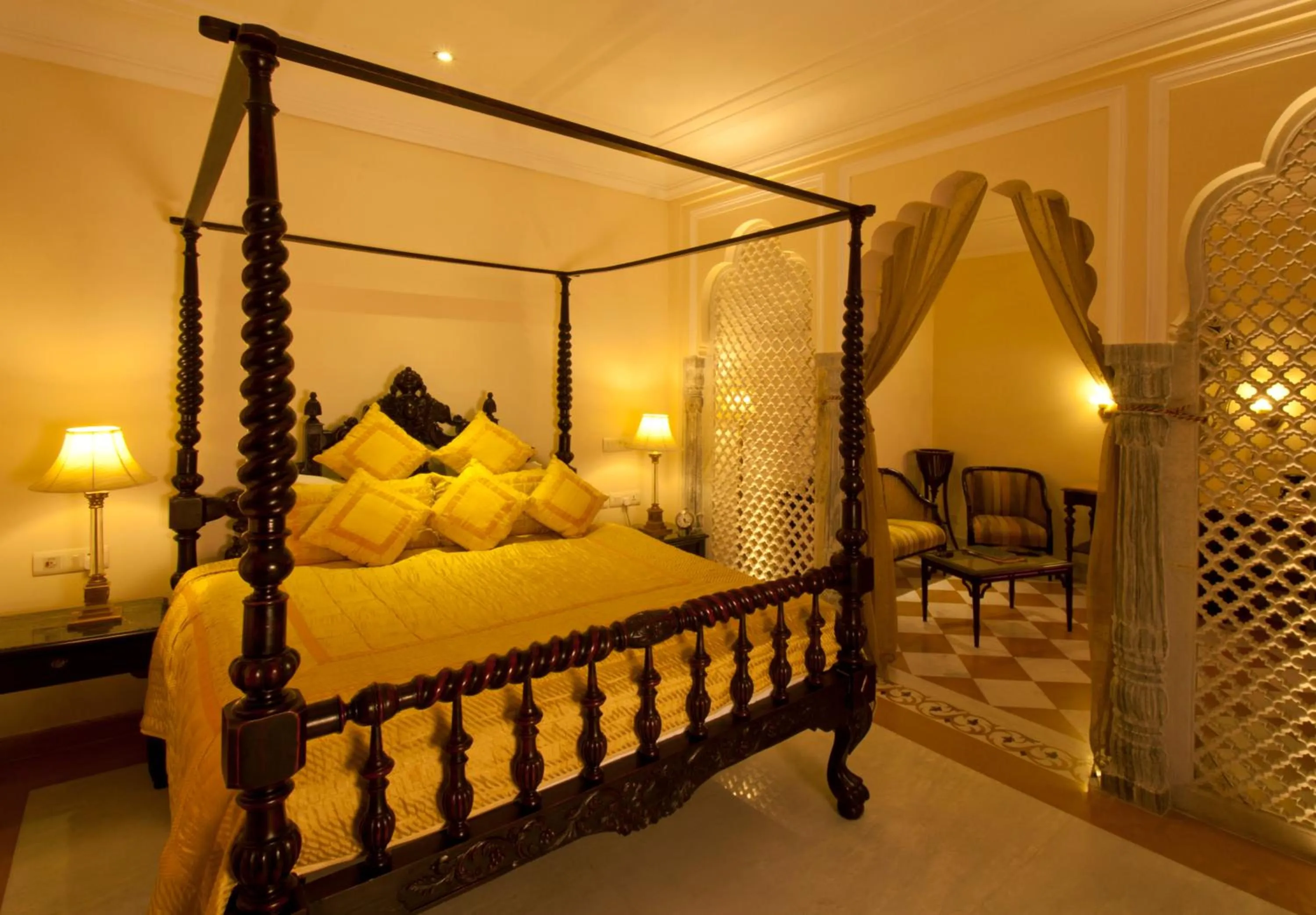Photo of the whole room, Bed in Shahpura House