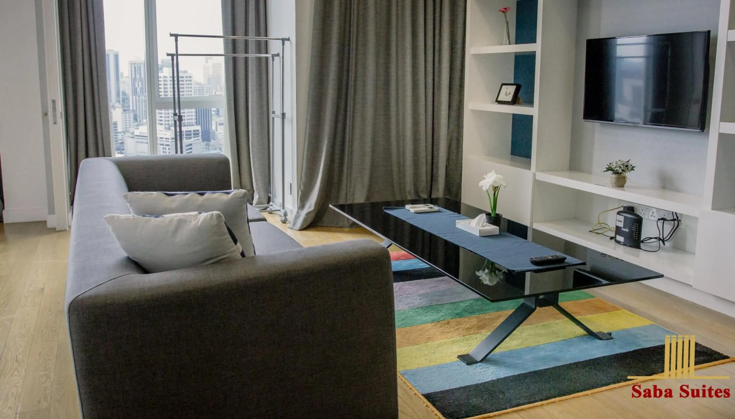 TV and multimedia, Seating Area in Saba Suites at Platinum KLCC Bukit Bintang Kuala Lumpur
