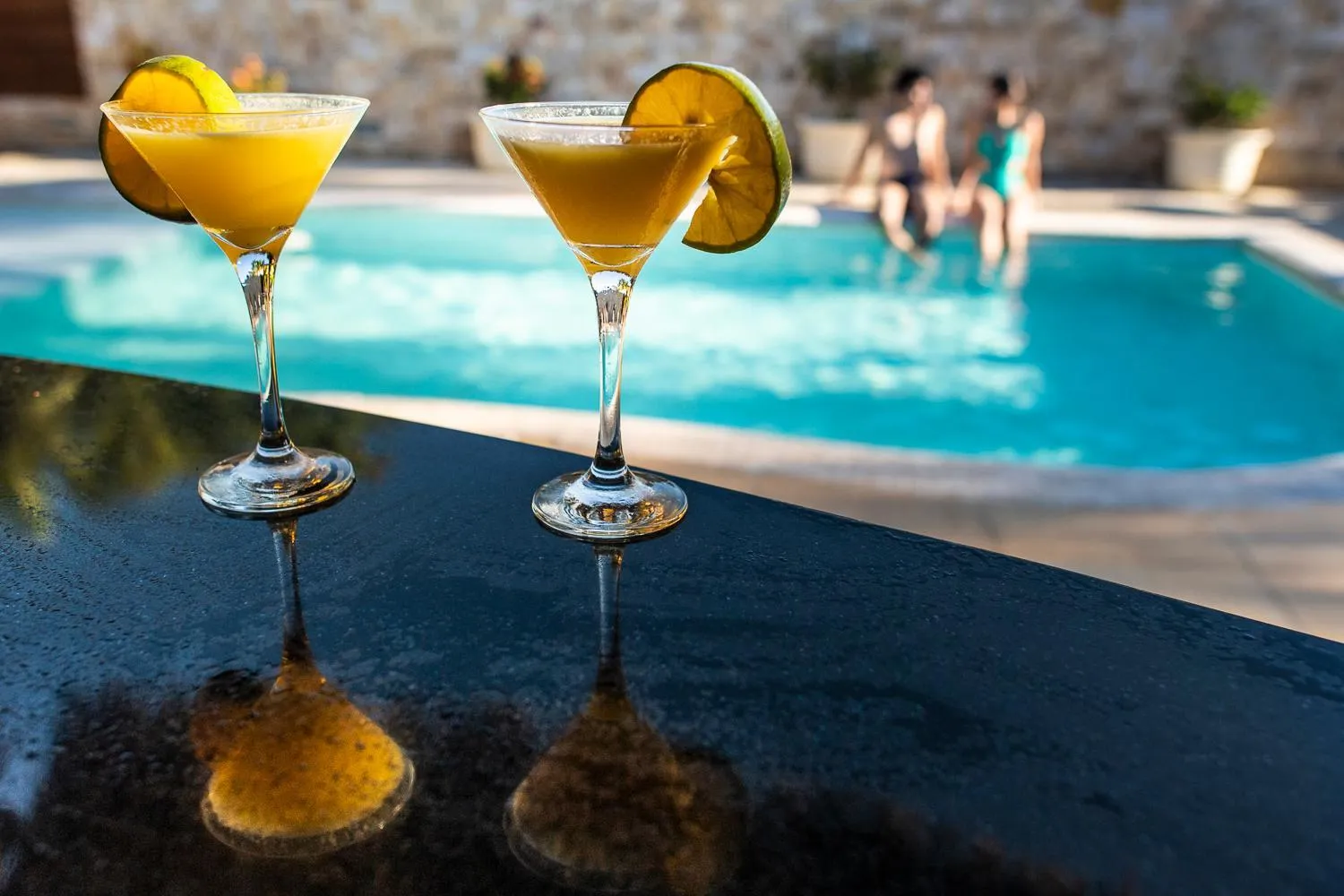 Pool view in Pousada João Fernandes