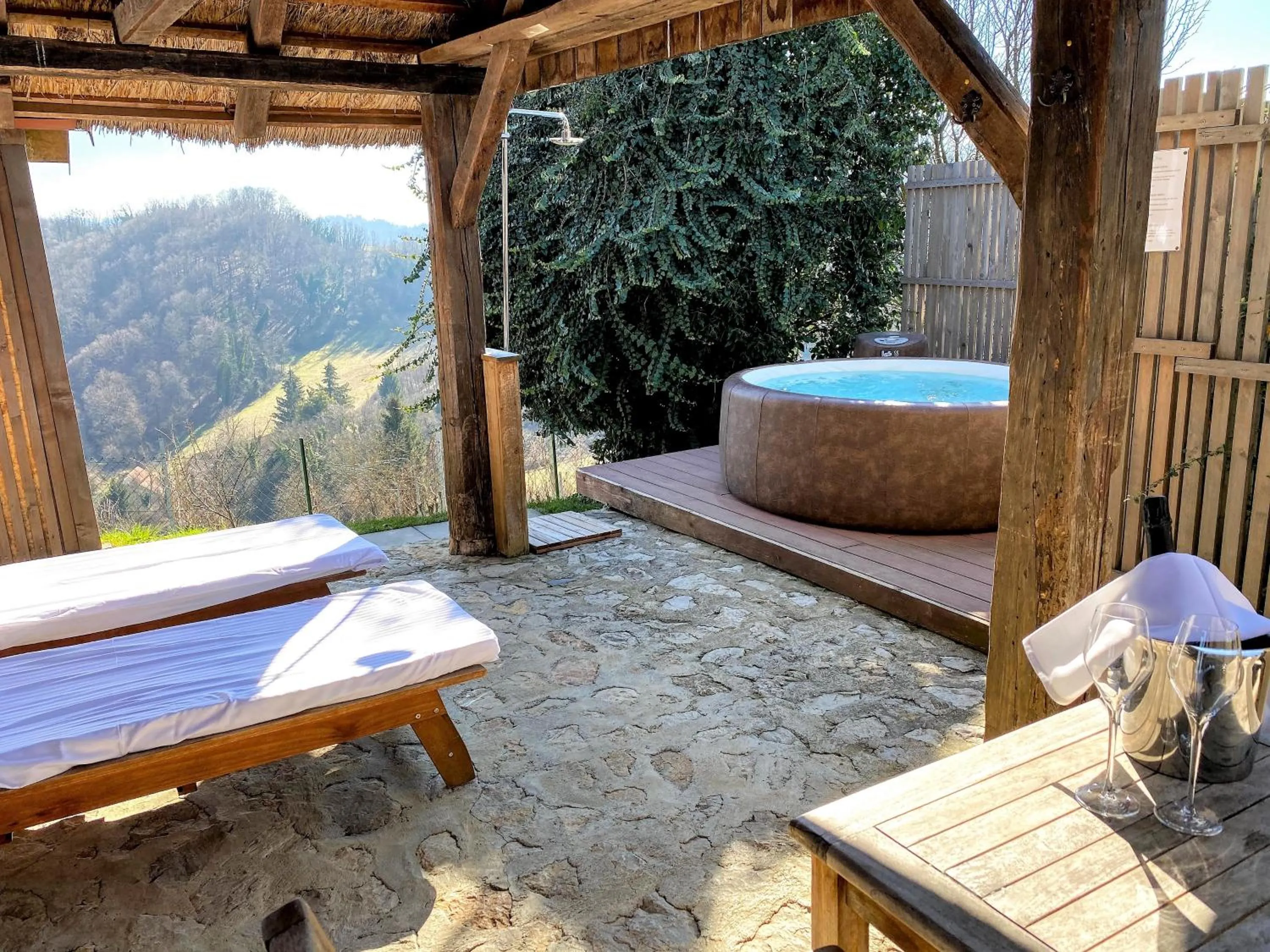 Hot Tub in Winery, Restaurant & Pension Vuglec Breg