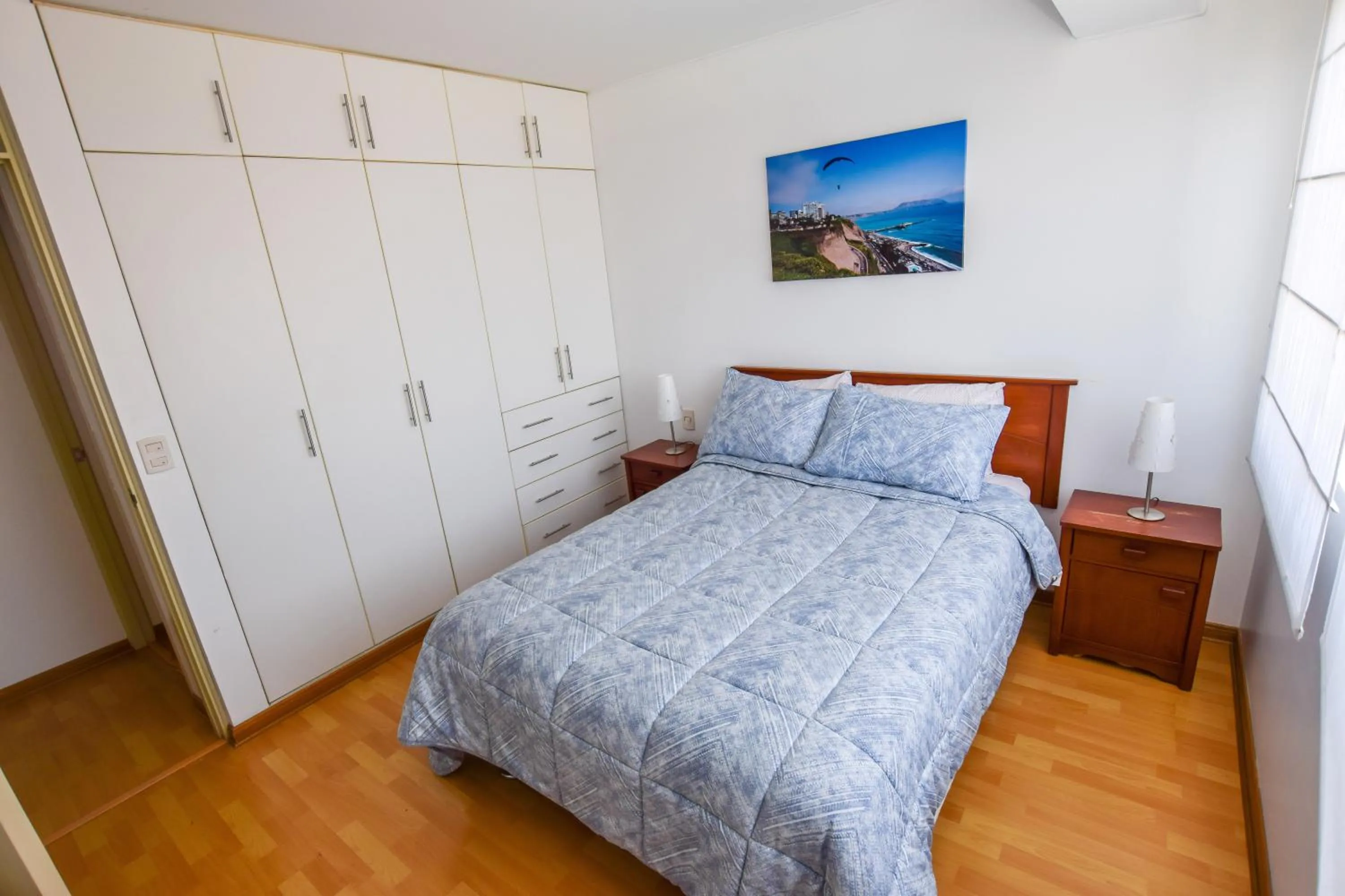 Bedroom, Bed in Miraflores Apartments 110 Alcanfores Street by Private Host