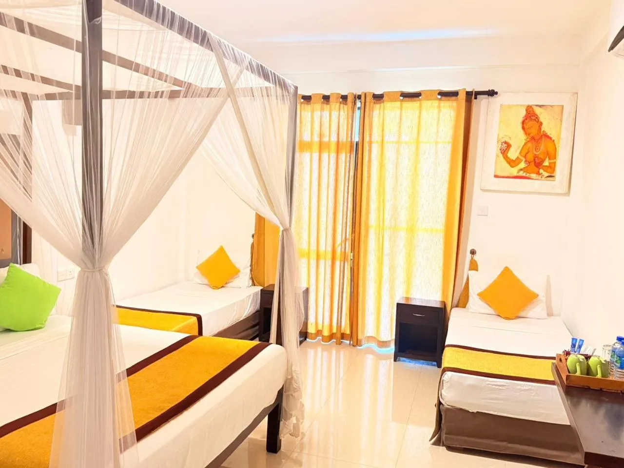 Bed in Organic Garden Resort Sigiriya