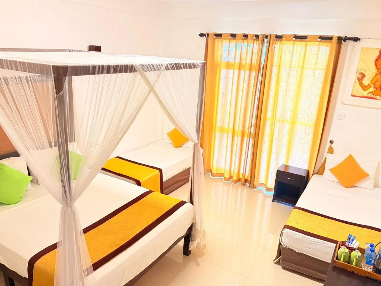 Bed in Organic Garden Resort Sigiriya