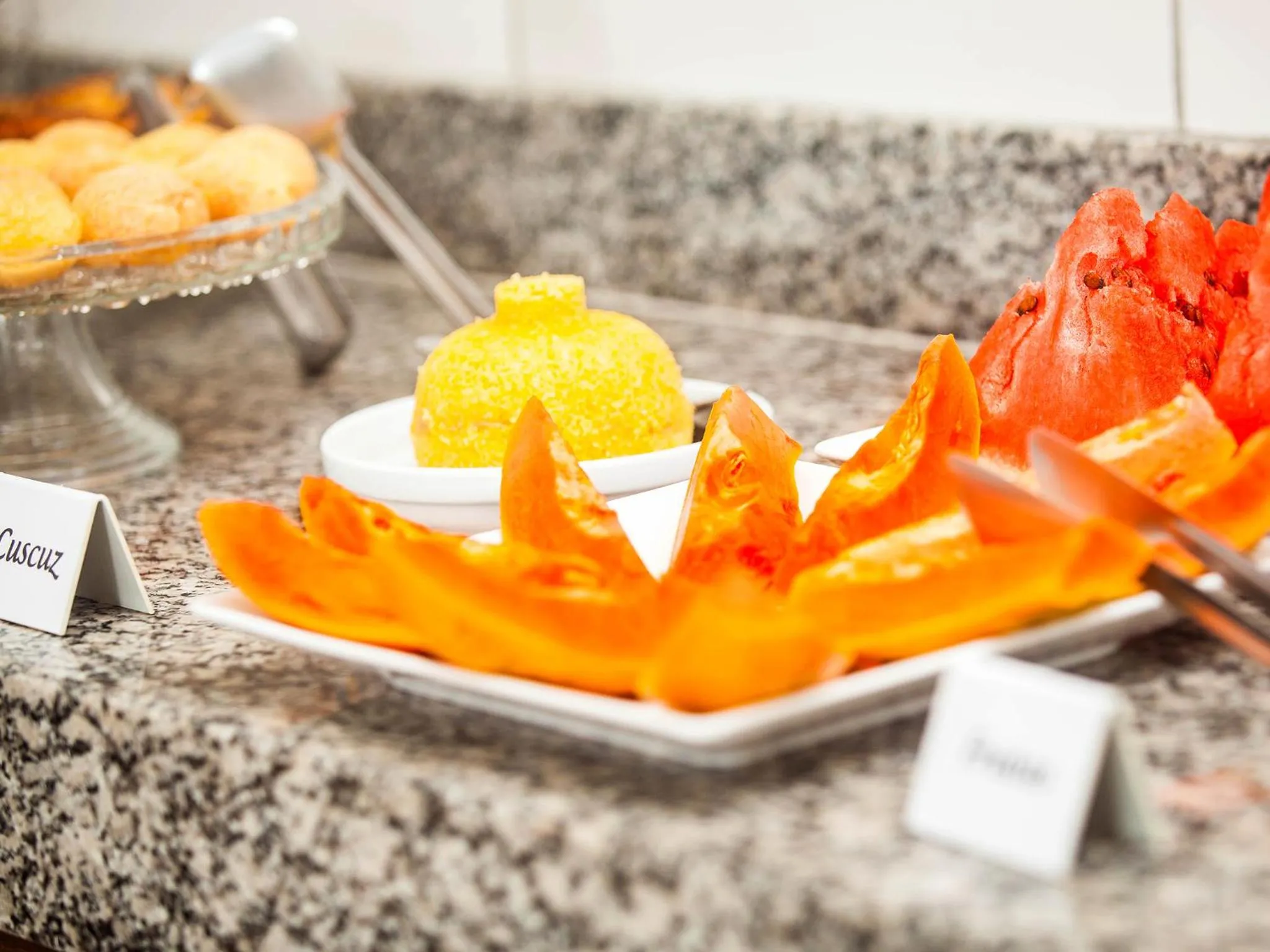 Buffet breakfast in Pousada Recanto do Mucugê