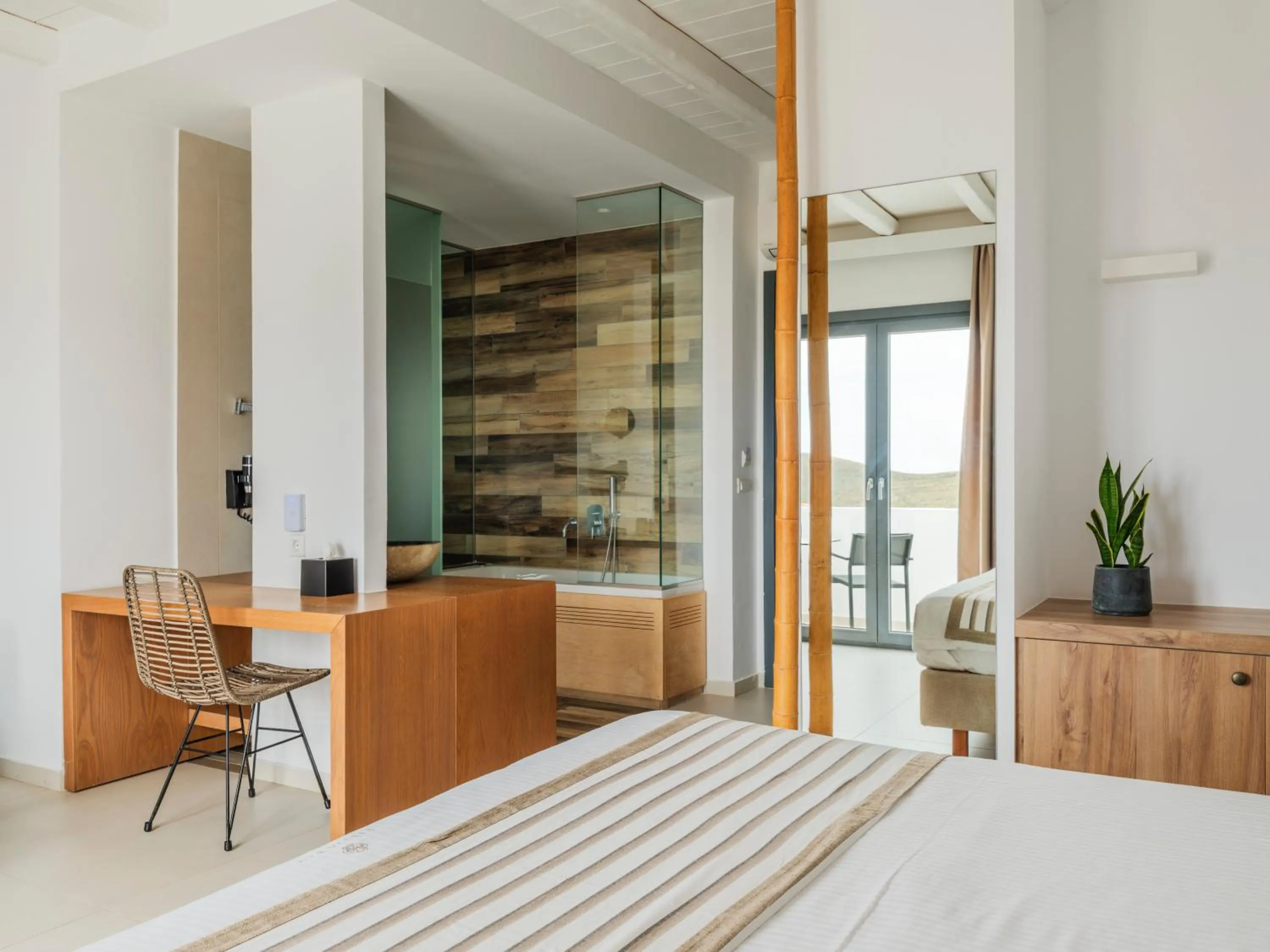 Bedroom, Bed in Ftelia Bay Boutique Hotel