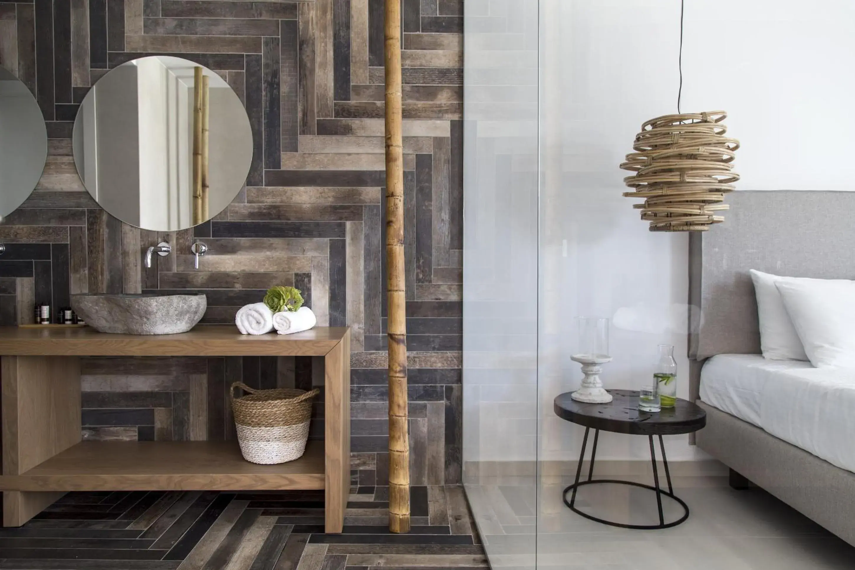 Decorative detail, Bed in Ftelia Bay Boutique Hotel Decorative detail, Bed in Ftelia Bay Boutique Hotel