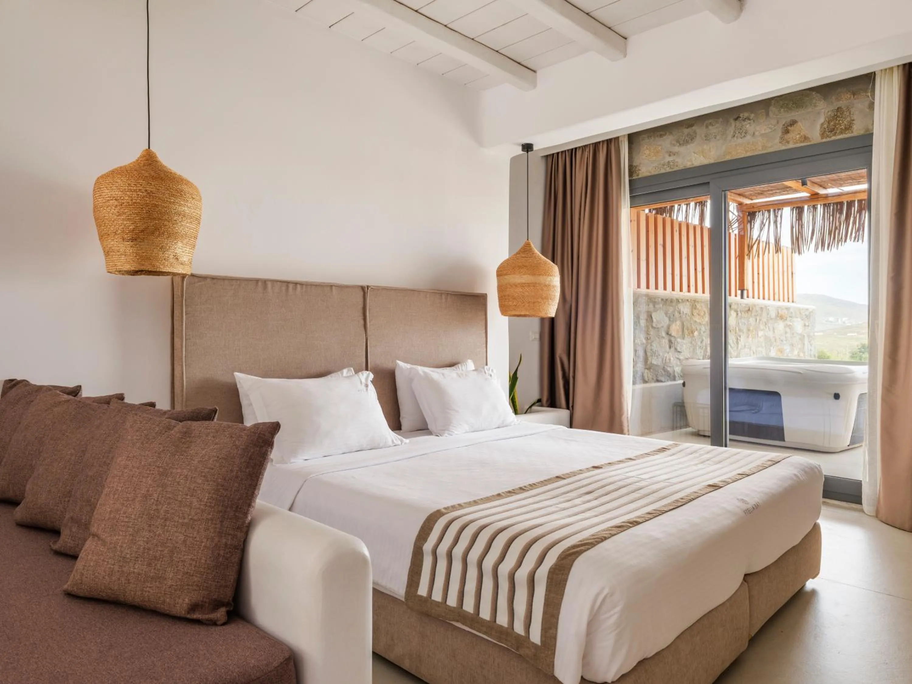 Bedroom, Bed in Ftelia Bay Boutique Hotel