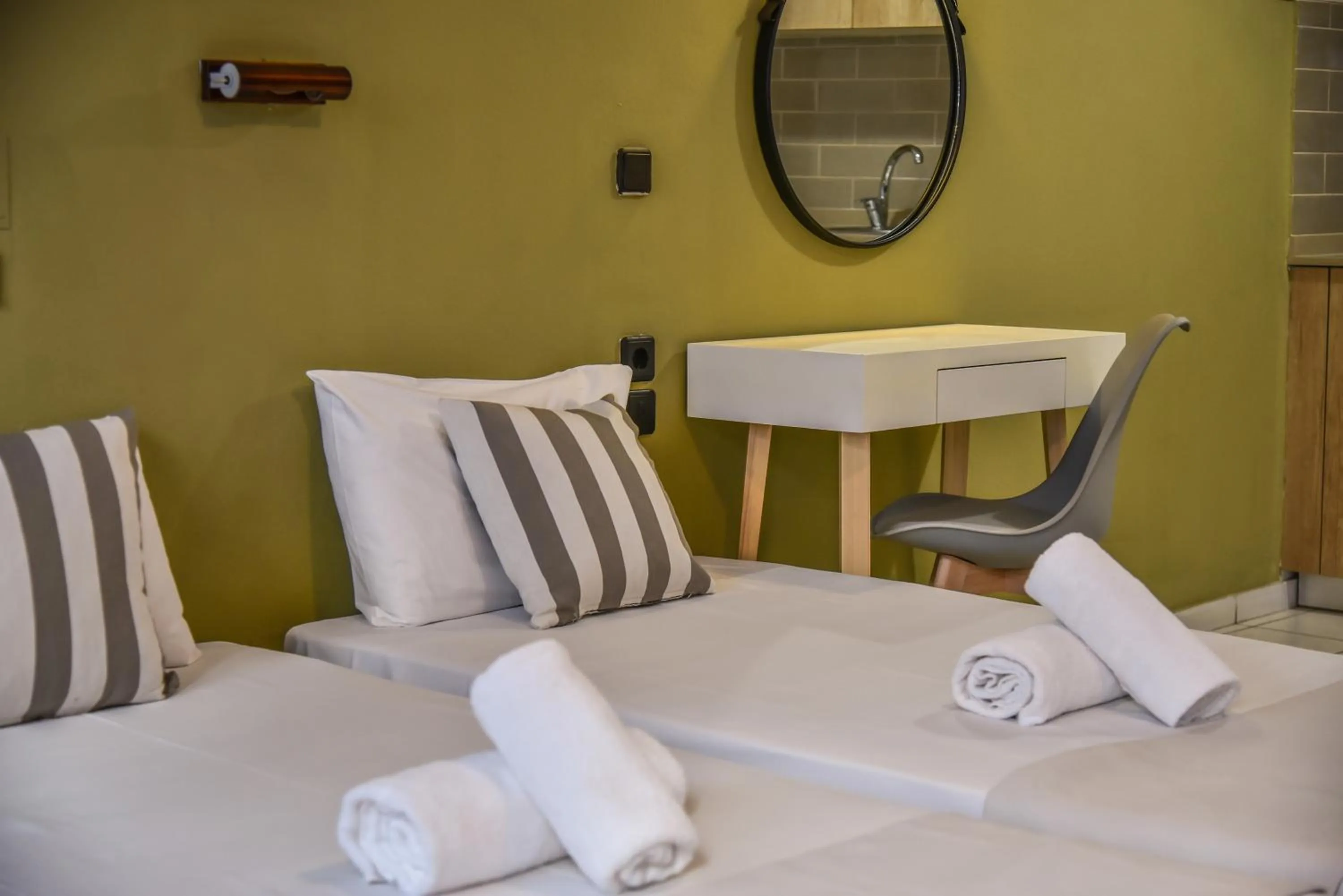 Bed in Iraklis Apartments