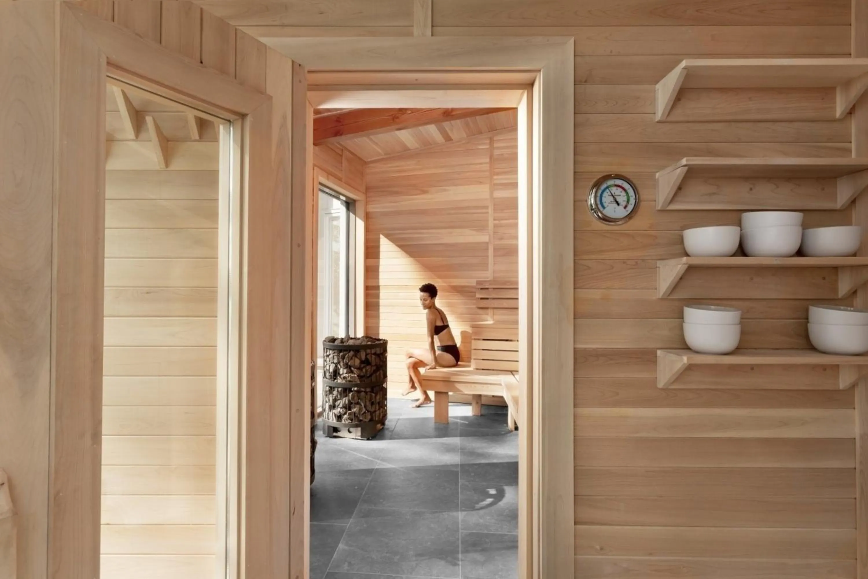 Sauna in Manoir Hovey, Relais & Châteaux