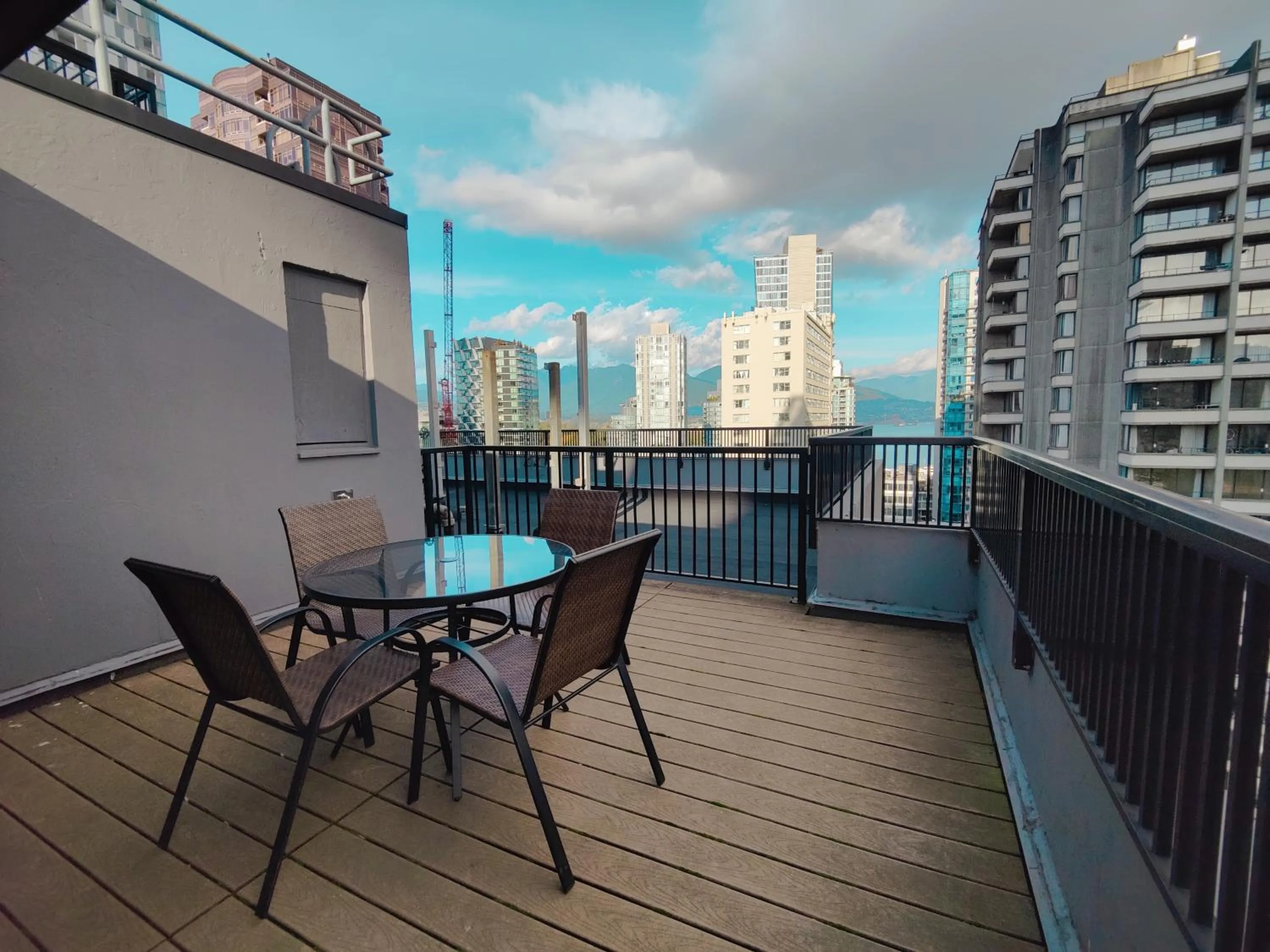 Patio in Divya Sutra Suites on Robson Downtown Vancouver