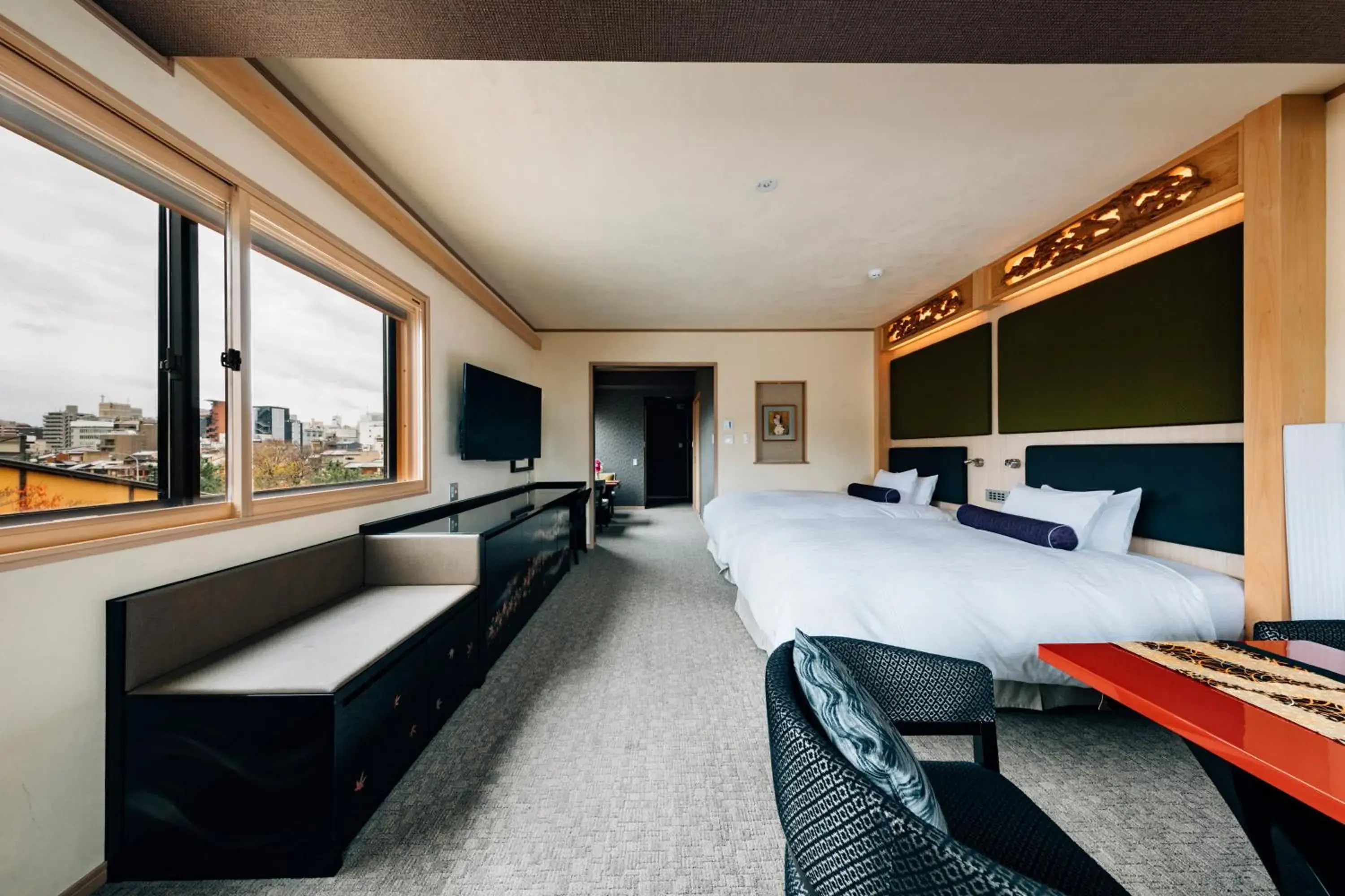 Corner Premium Twin Room with City View in Hotel Alza Kyoto Corner Premium Twin Room with City View in Hotel Alza Kyoto