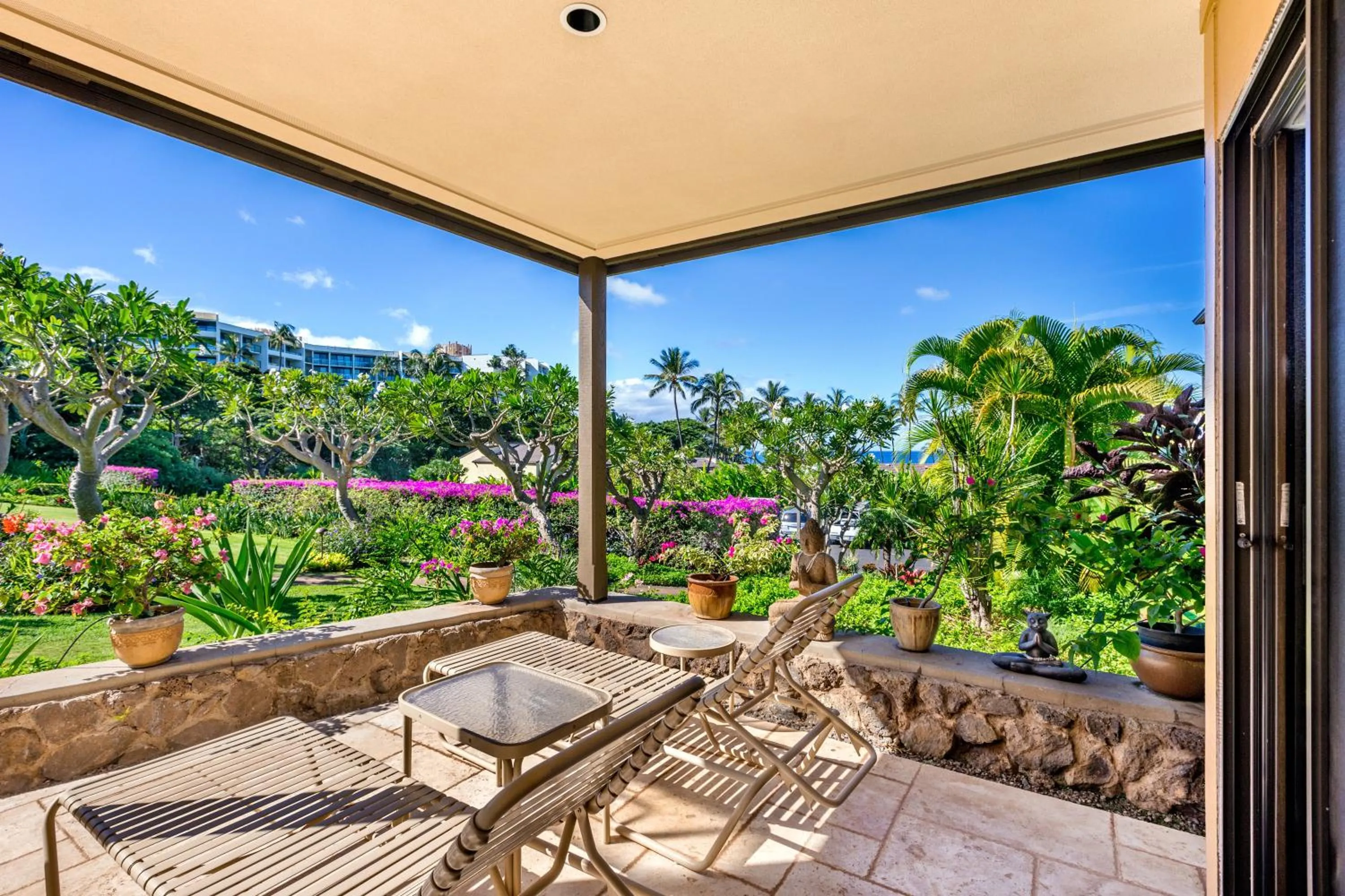 Patio in Wailea Elua Village - CoralTree Residence Collection