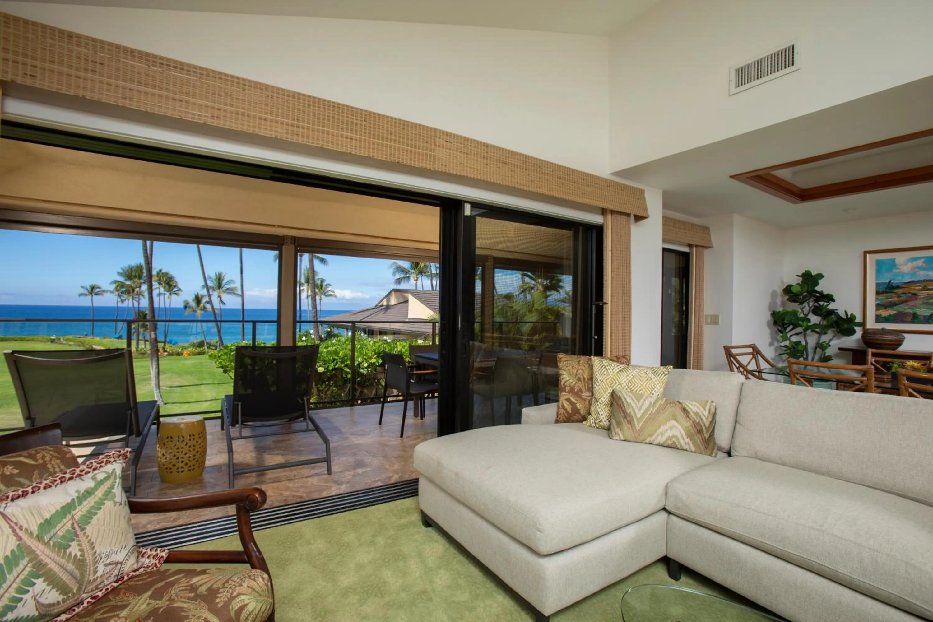 Living room in Wailea Elua Village - CoralTree Residence Collection