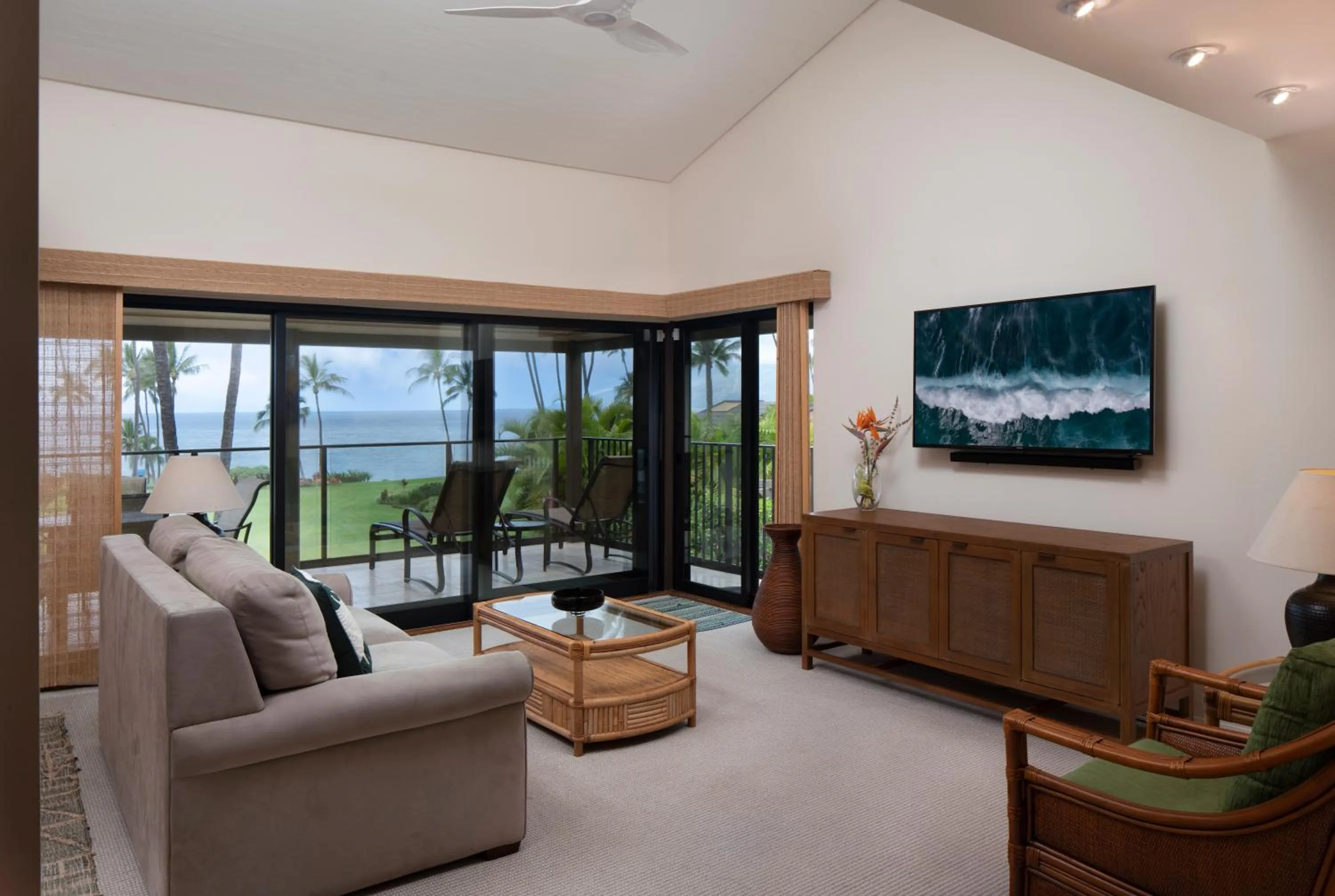 Living room in Wailea Elua Village - CoralTree Residence Collection