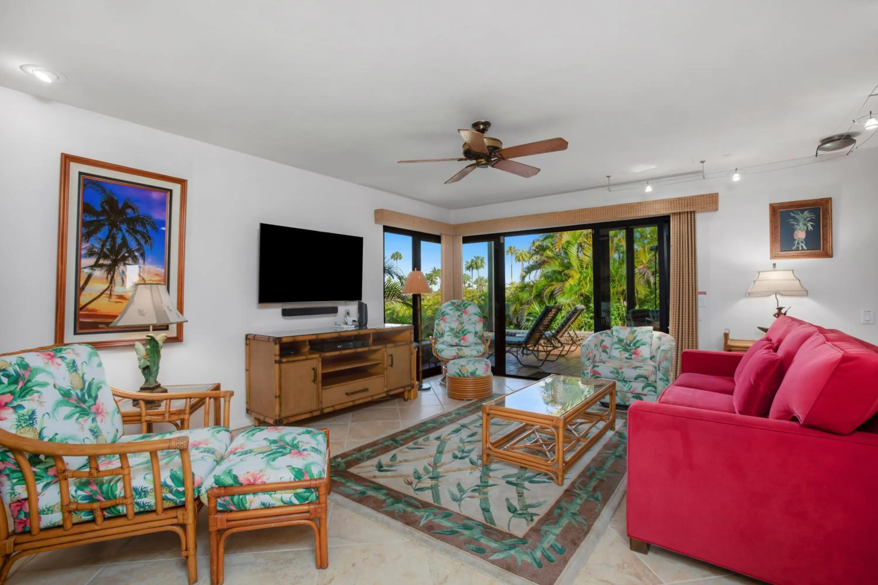 Living room in Wailea Elua Village - CoralTree Residence Collection