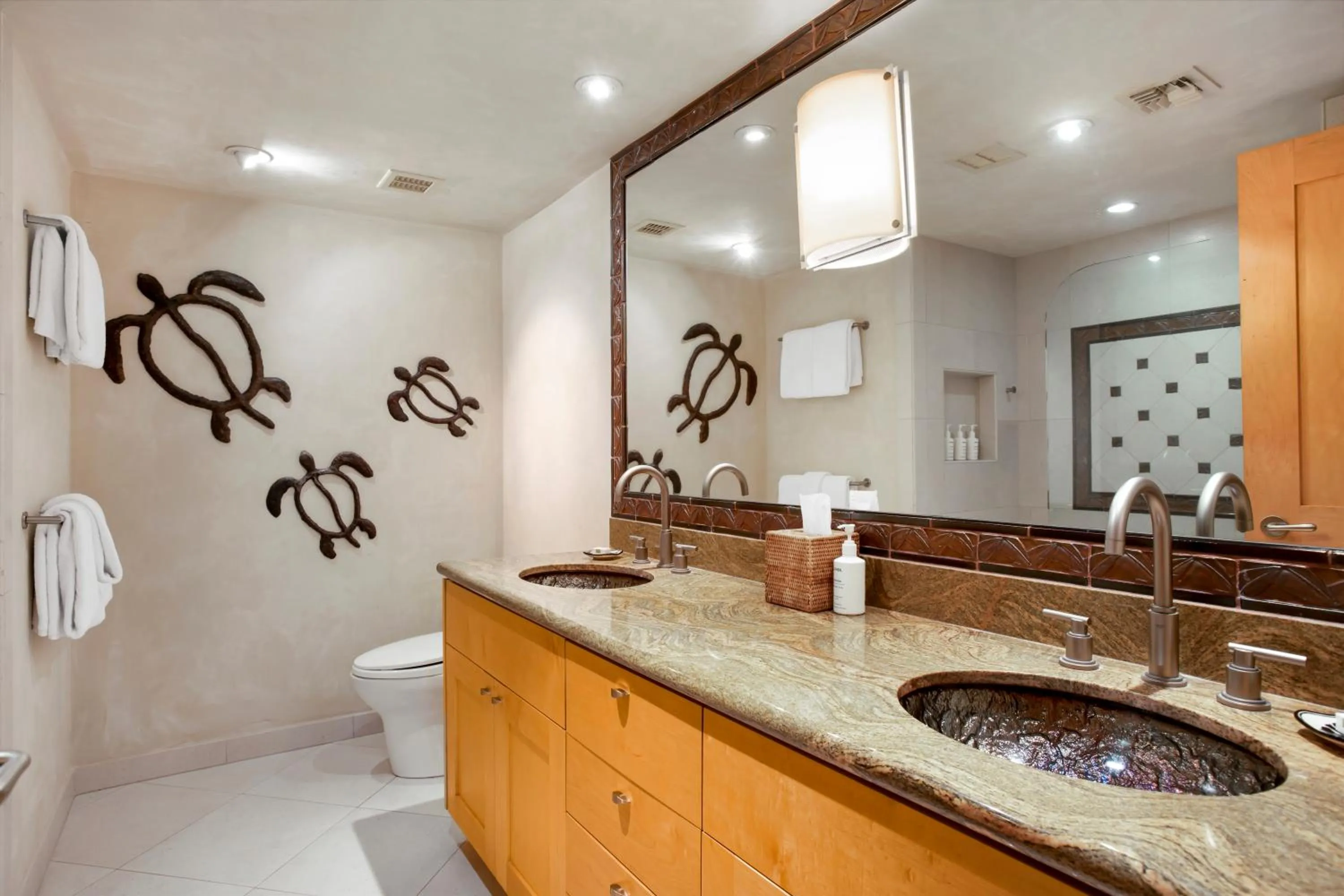 Bathroom in Makena Surf- CoralTree Residence Collection