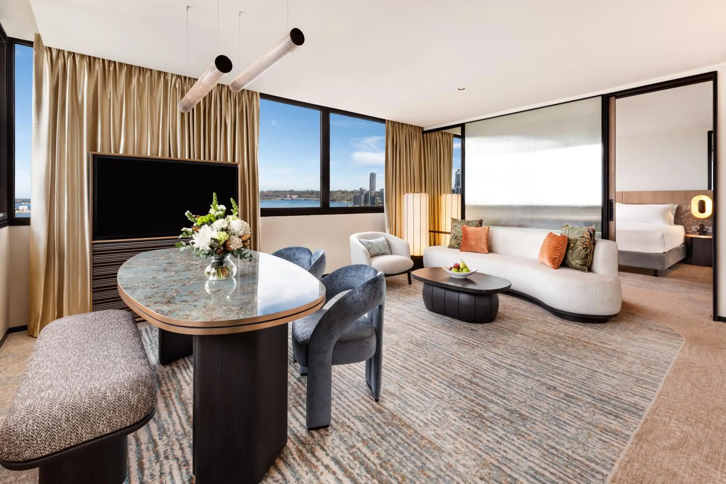 Living room in Pan Pacific Perth Living room in Pan Pacific Perth