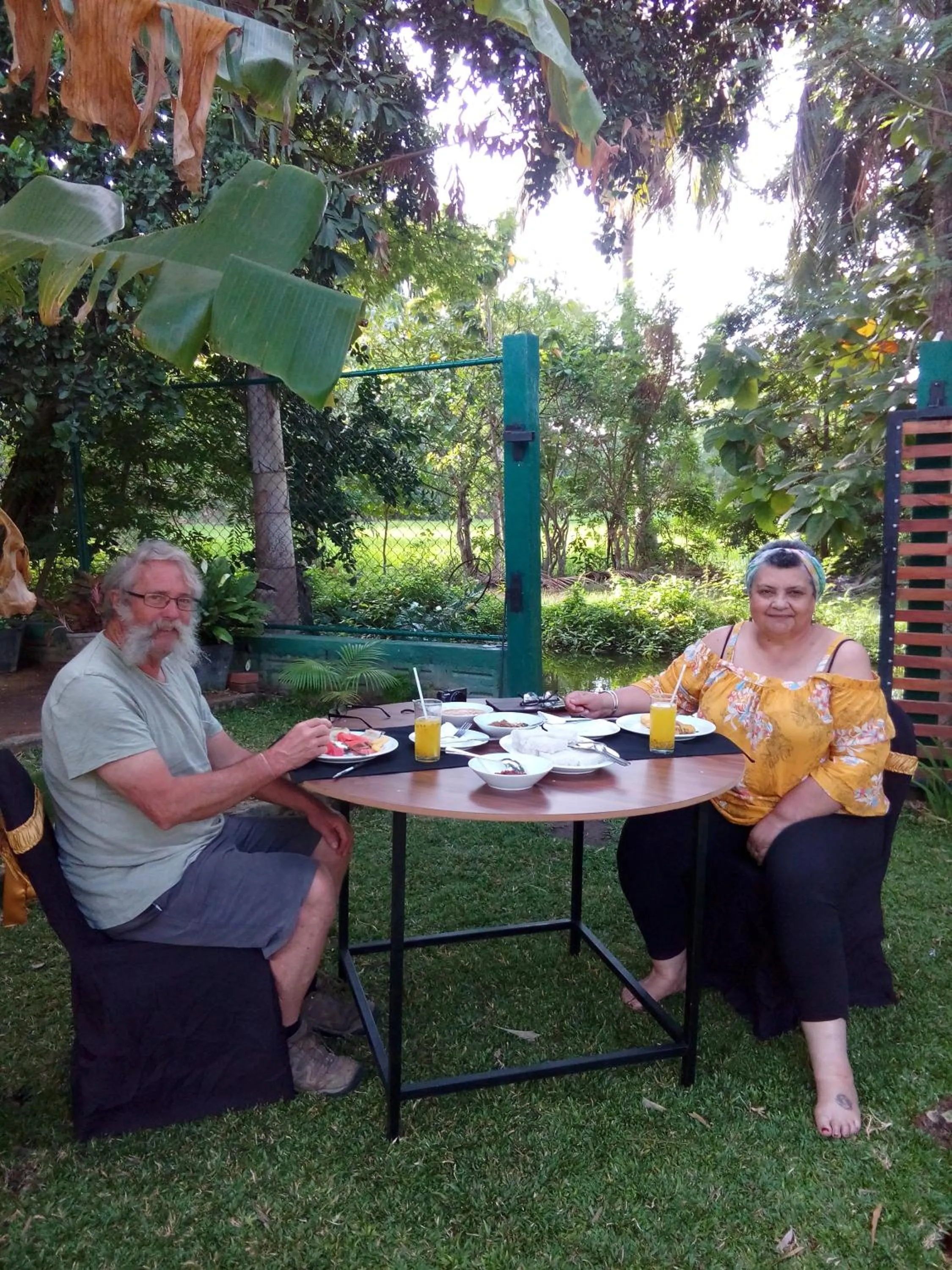 Asian breakfast in Waterway garden