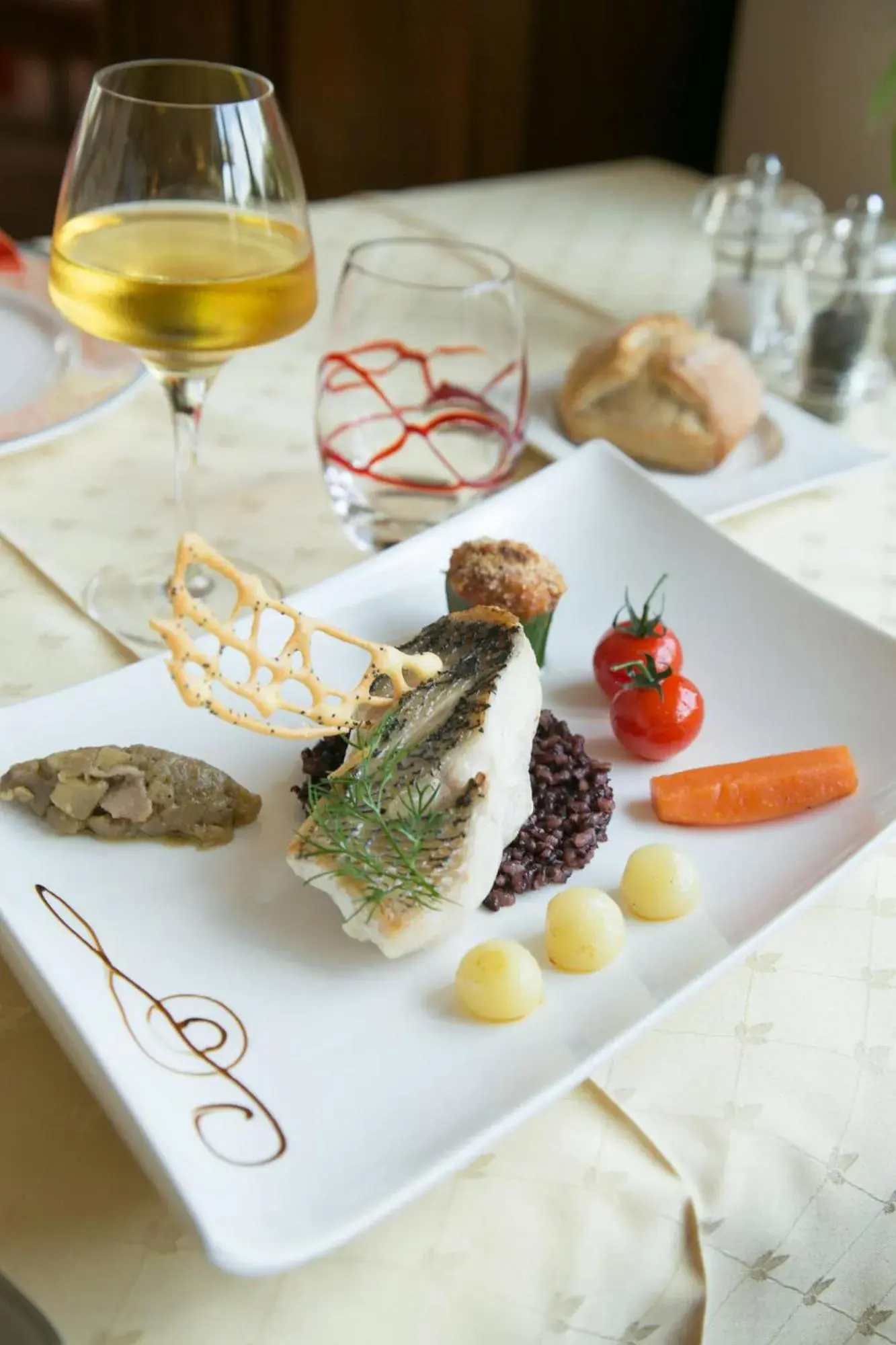 Food close-up in Logis Auberge de la Rose Food close-up in Logis Auberge de la Rose