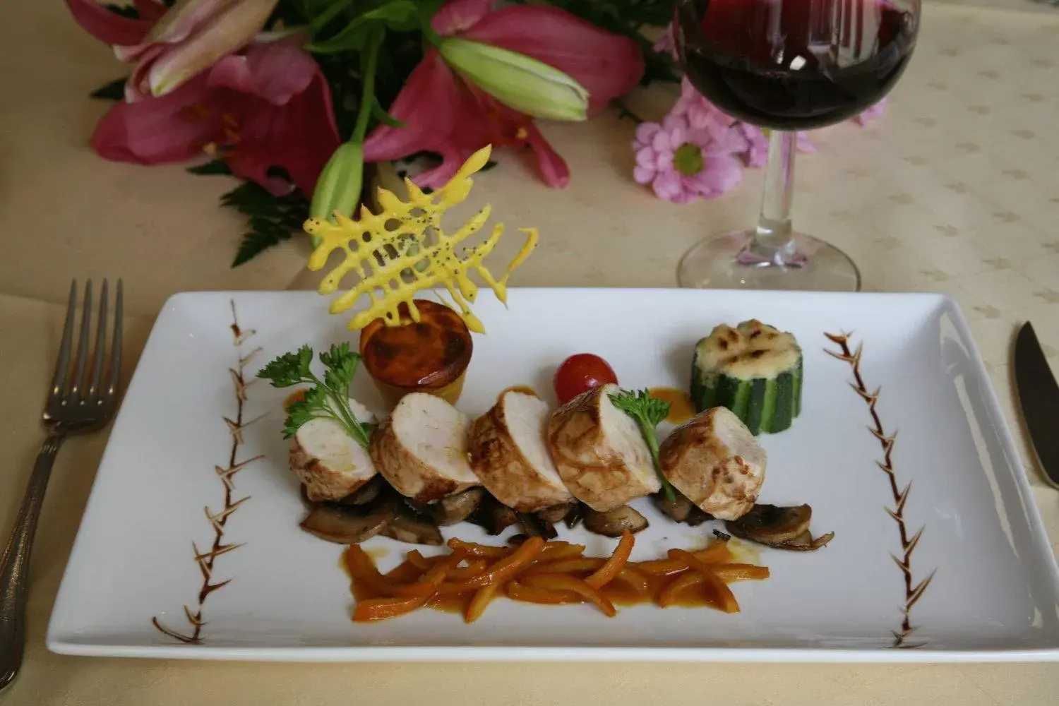 Food close-up in Logis Auberge de la Rose Food close-up in Logis Auberge de la Rose