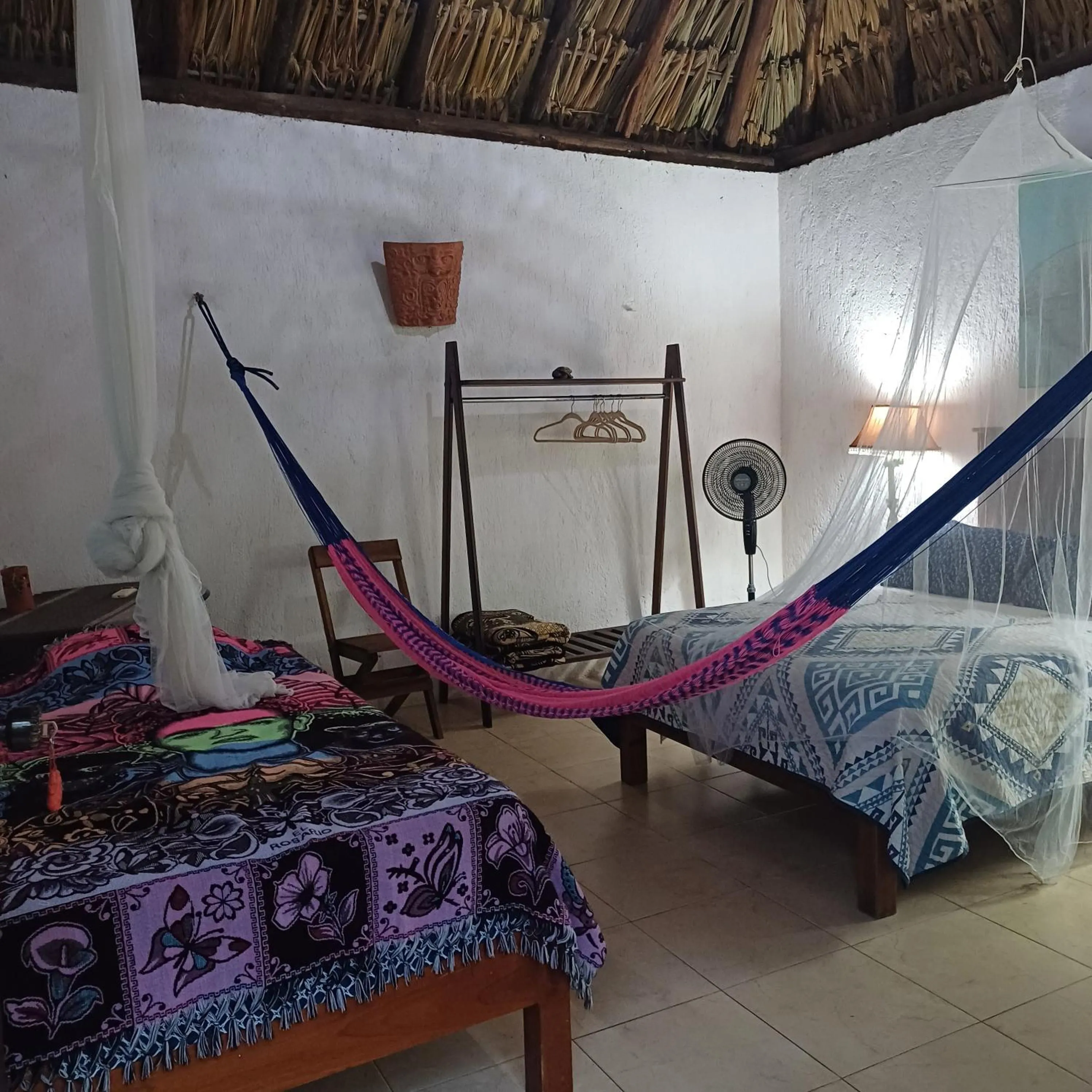 Bed in Mayan Bungalow Near Chichén