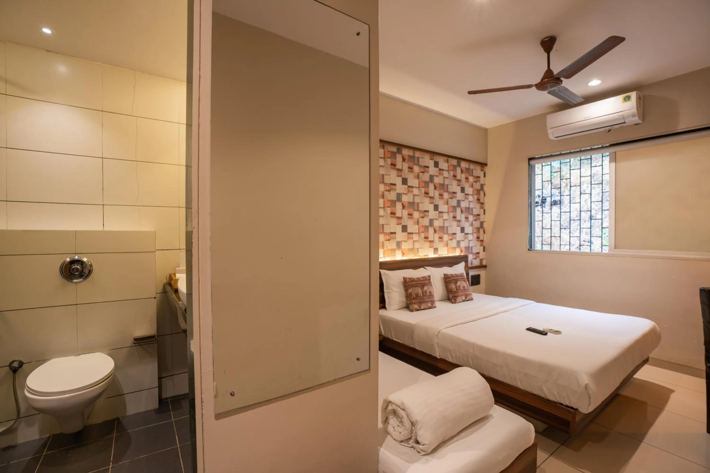 Toilet, Bed in Zostel Mumbai
