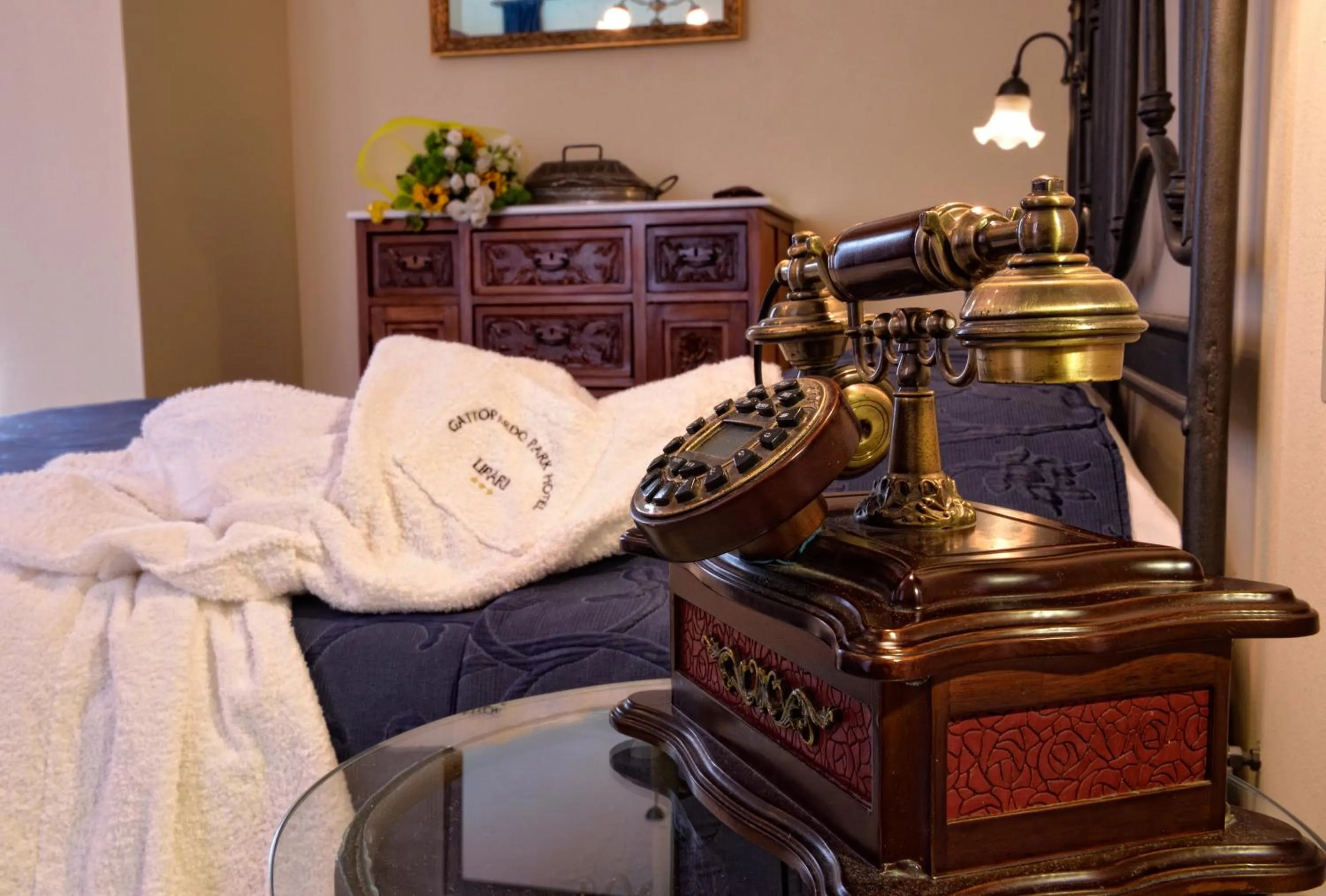 Decorative detail, Bed in Gattopardo Park Hotel