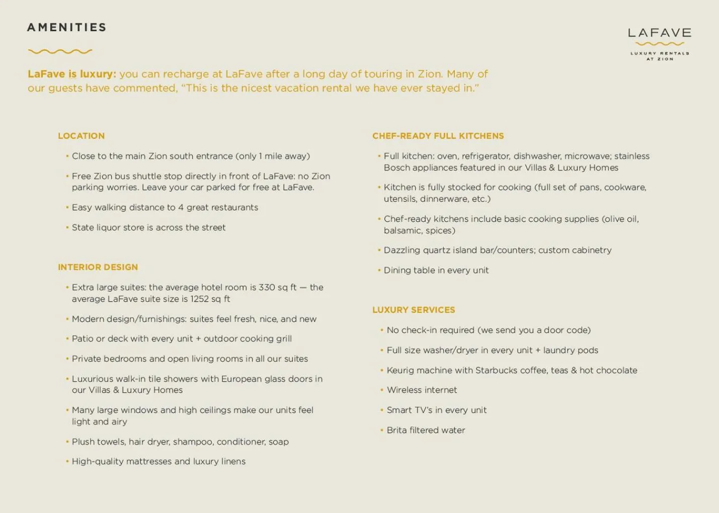 Guests in LaFave Luxury Rentals at Zion