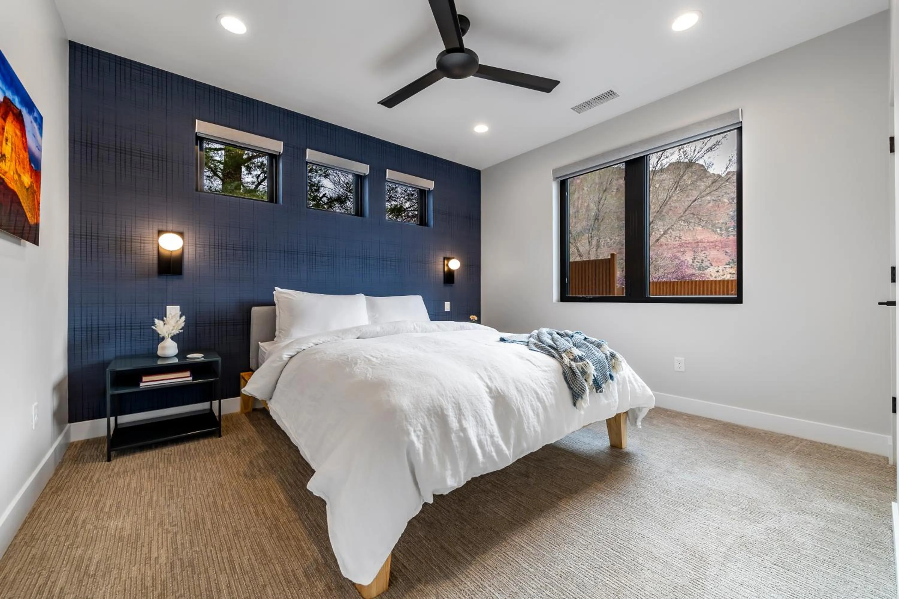Bed in LaFave Luxury Rentals at Zion